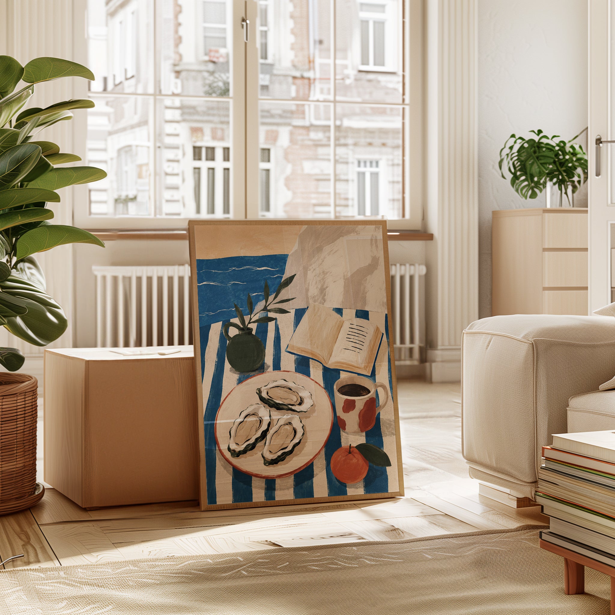 Oysters Coffee Book Print - interior