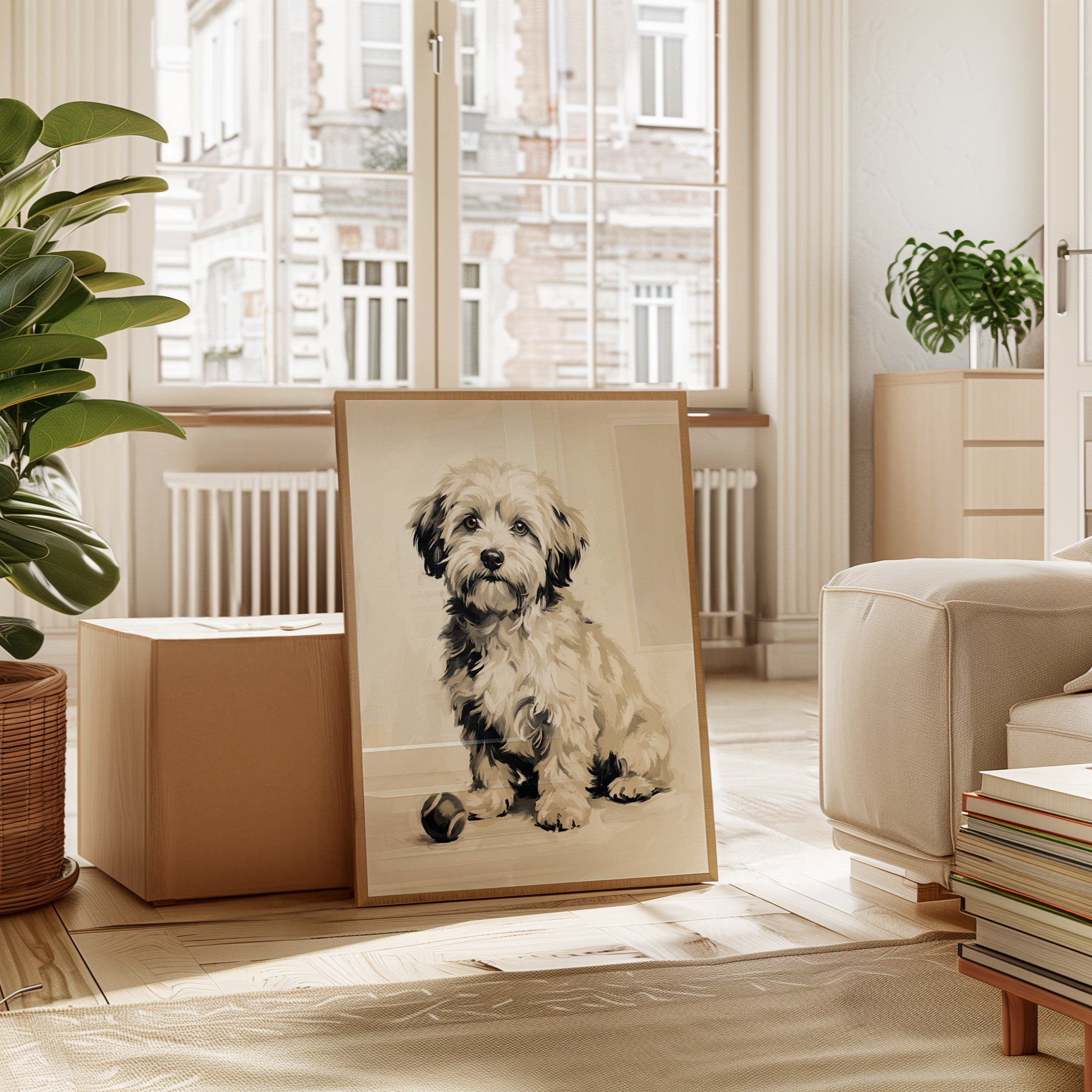 Havanese Dog Portrait Print — Soft Watercolor Style - interior