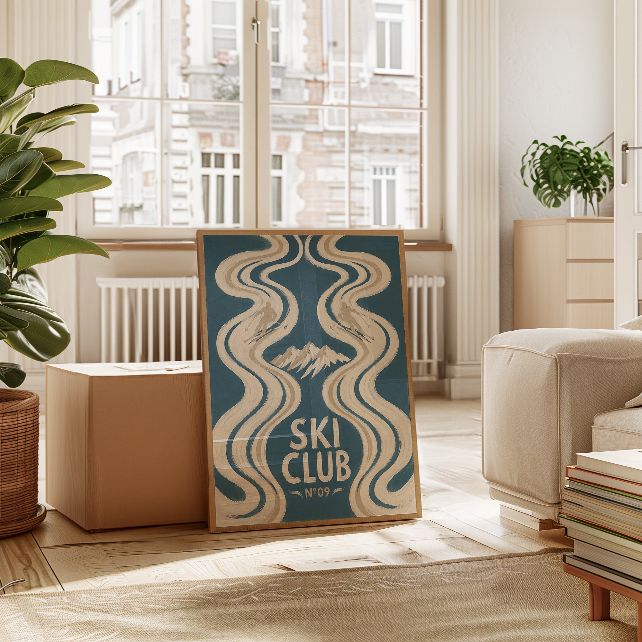 Vintage Ski Poster – Retro Ski Club Print - interior