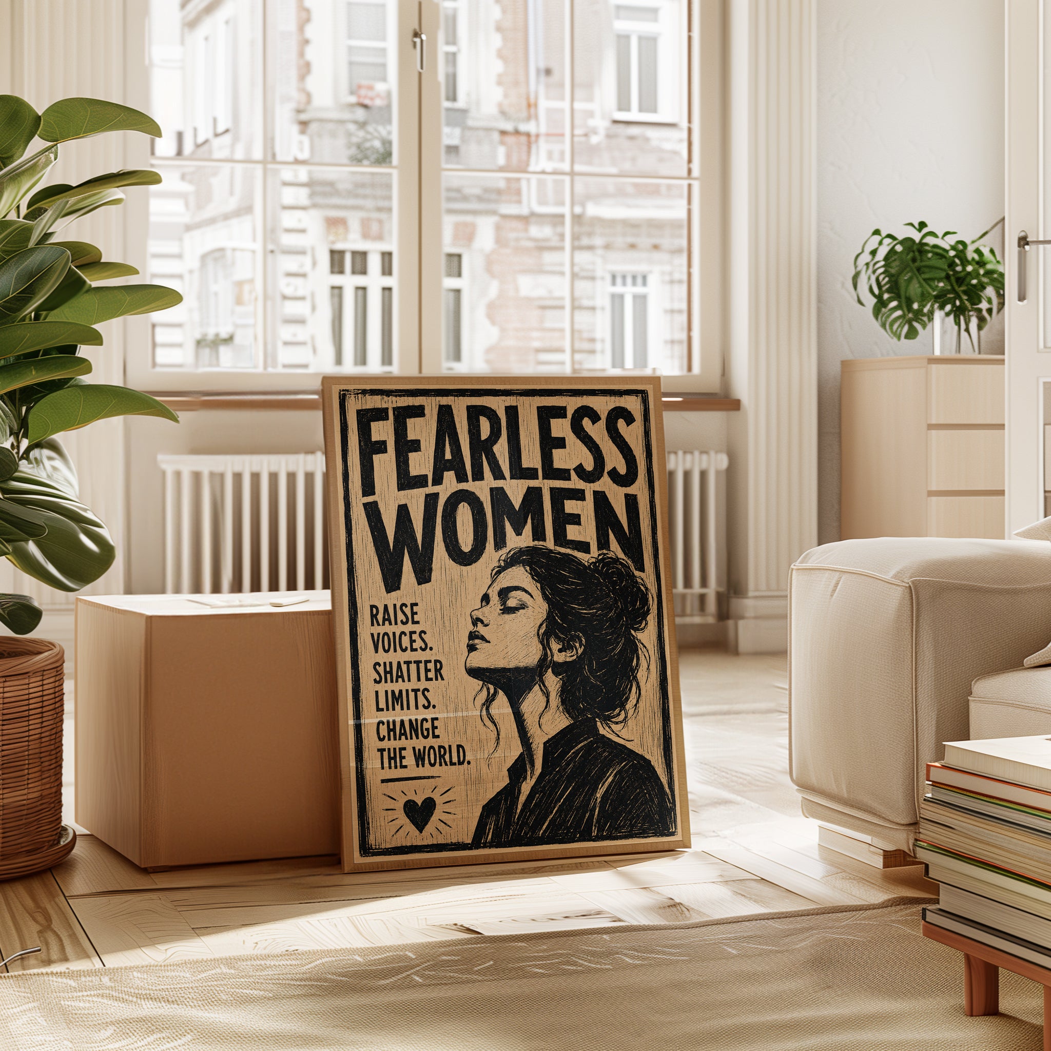 Feminist Wall Art – Fearless Women Print - interior