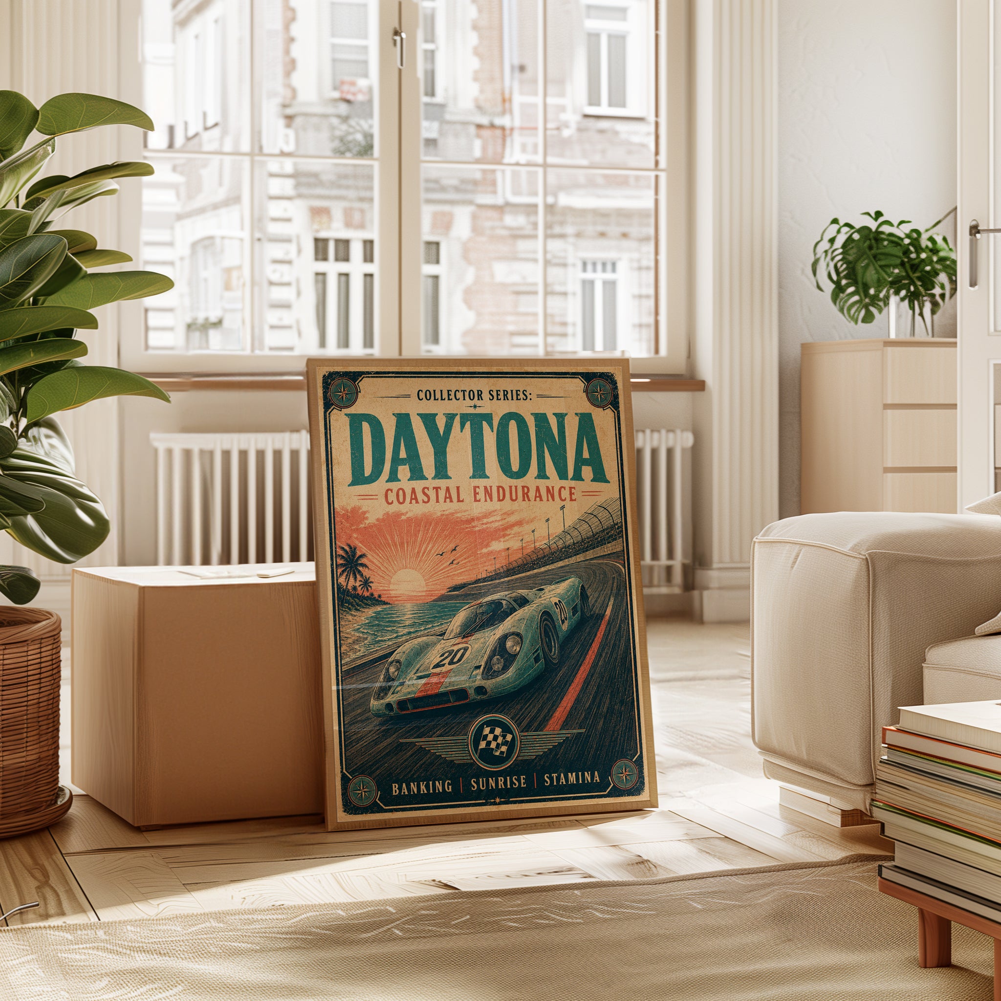 Daytona Racing Poster Print — Vintage Coastal Endurance - interior