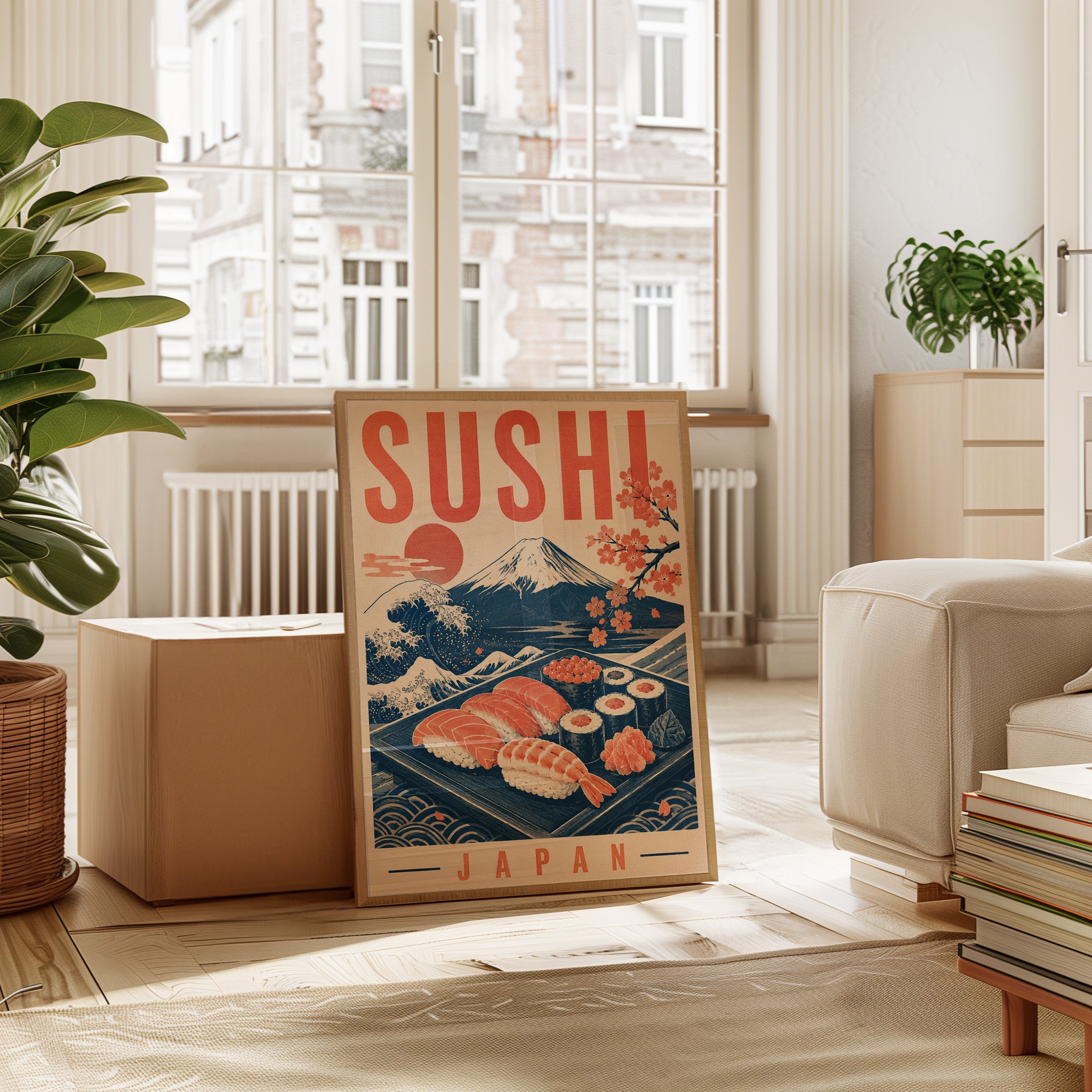 Sushi Travel Poster: Mid-Century Japan Art - interior