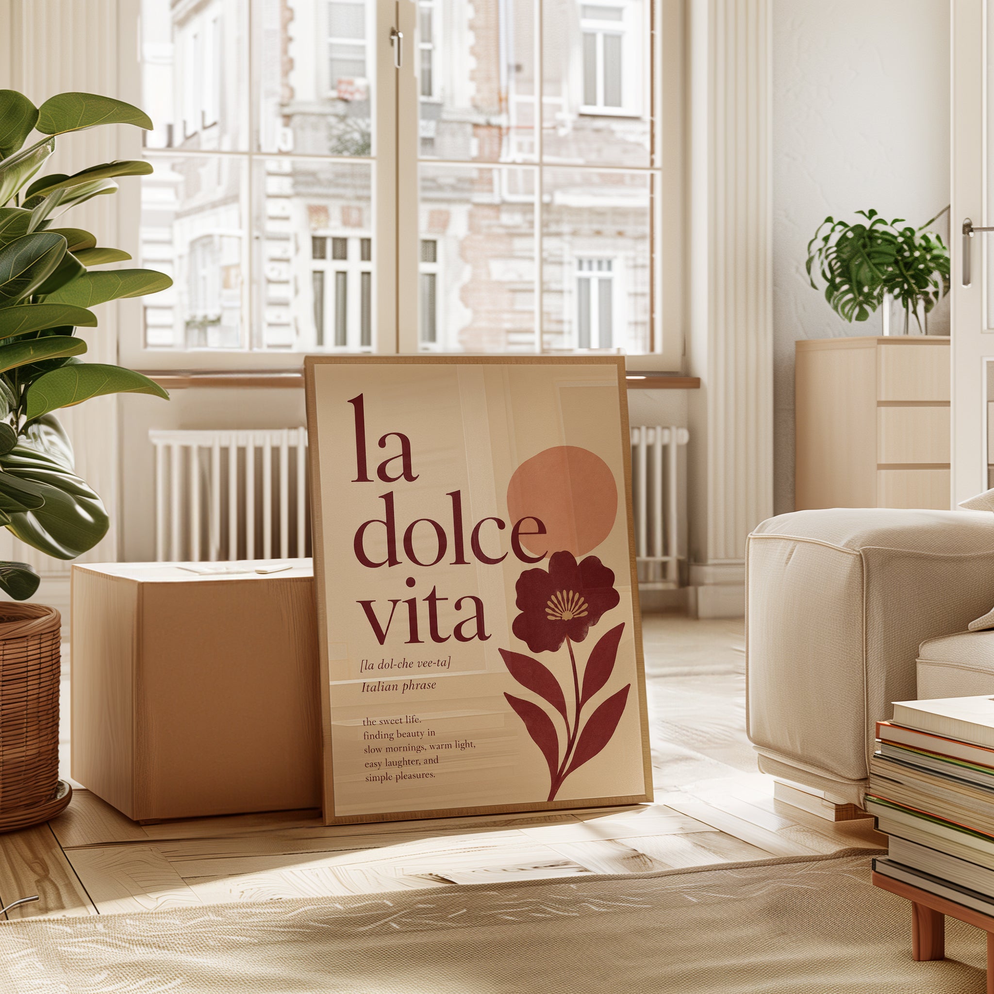 La Dolce Vita Print – Italian Quote Wall Art - interior