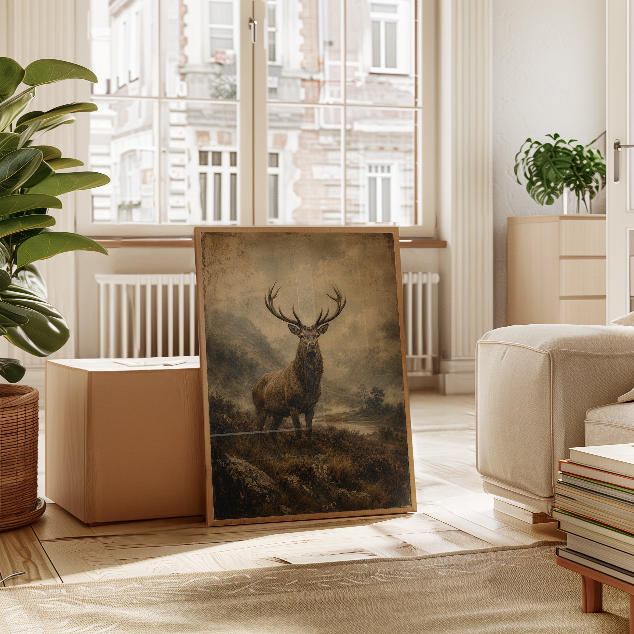 Vintage Deer Wall Art – Stag Print - interior