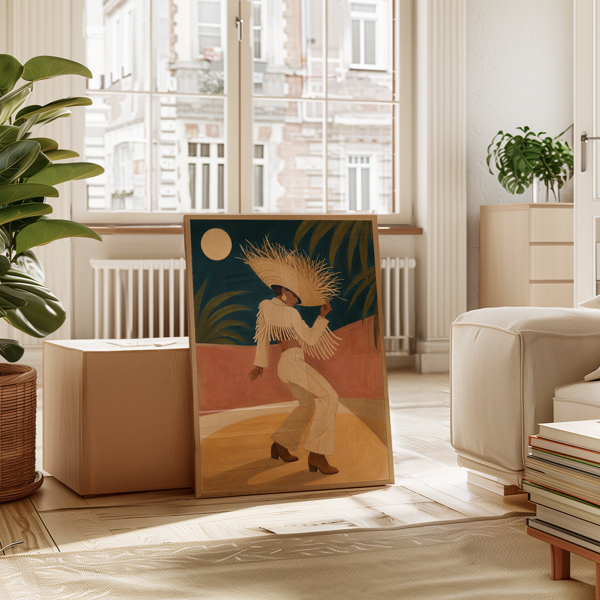 Tropical Dance Wall Art – Bohemian Woman Print - interior