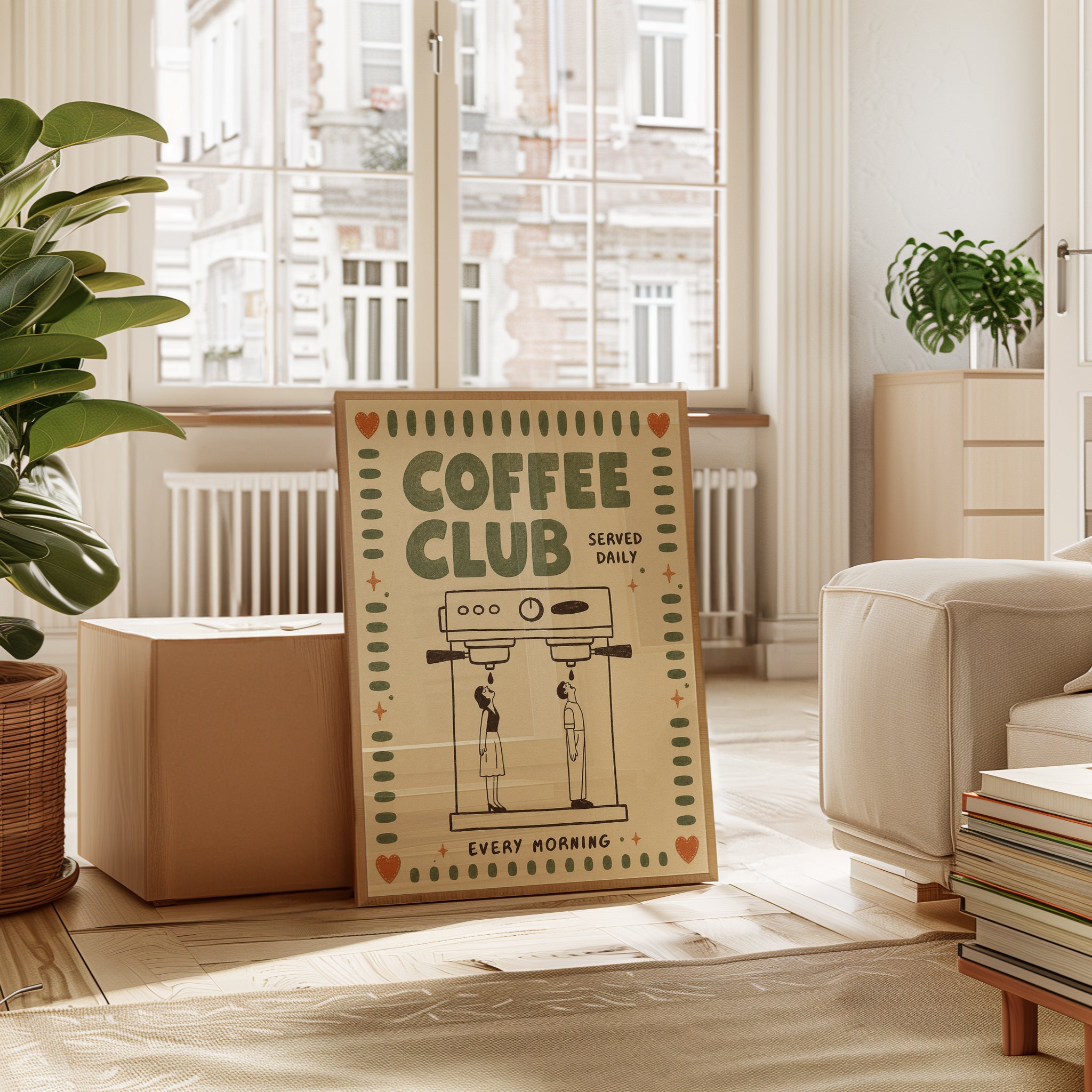 Retro Coffee Club Print - interior