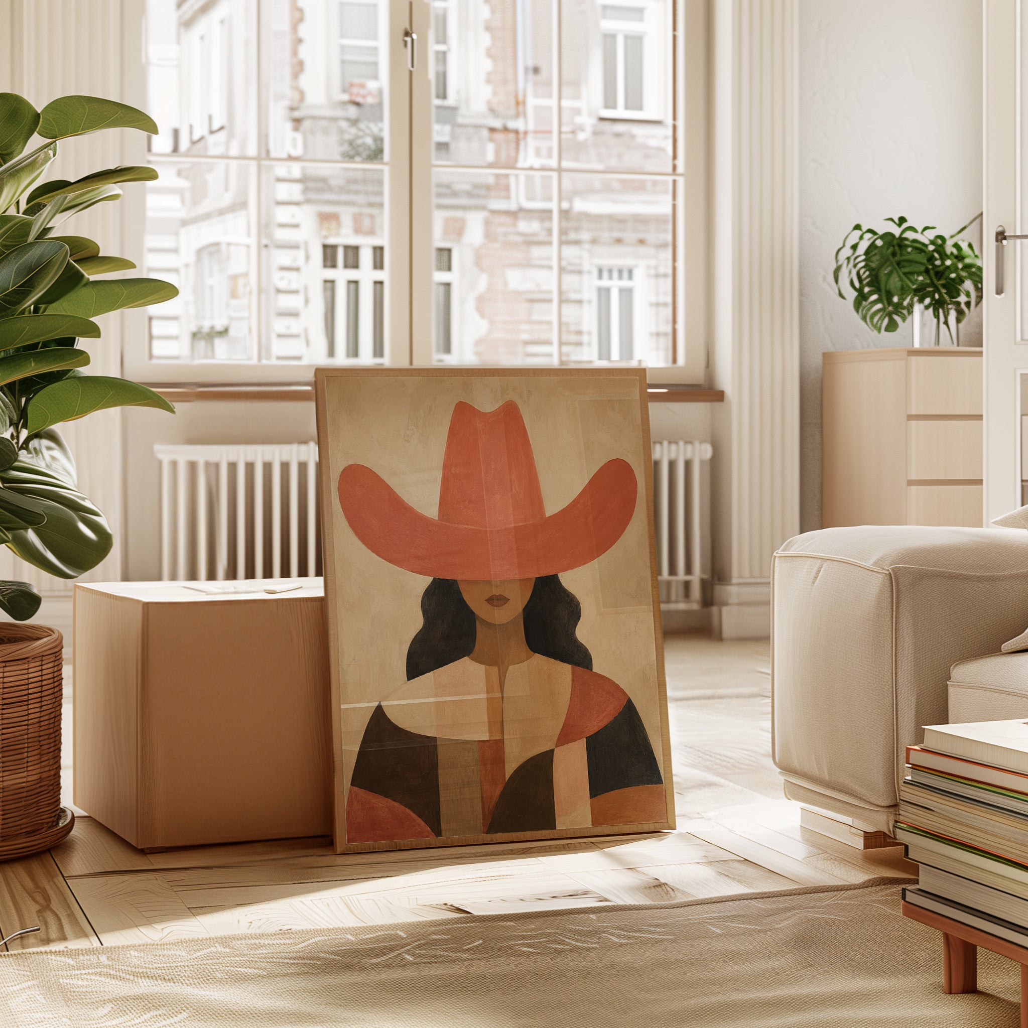 Western Woman Wall Art – Cowgirl Portrait Print - interior
