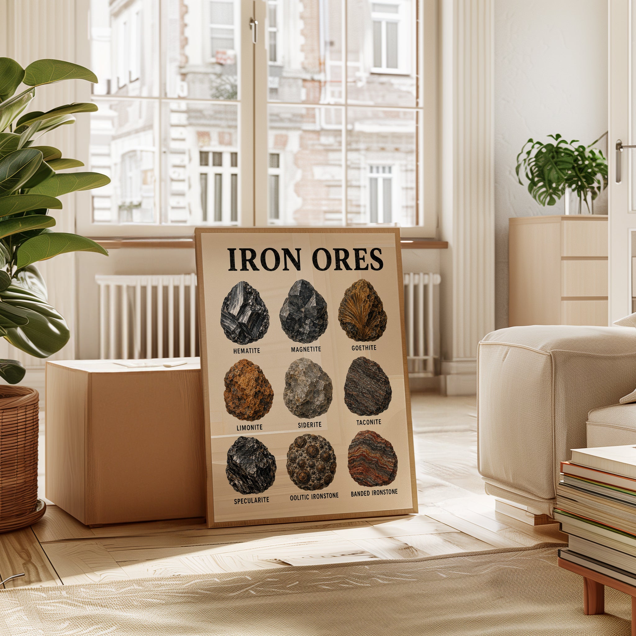 Iron Ores Chart Print: Vintage Mineralogy Science Poster - interior