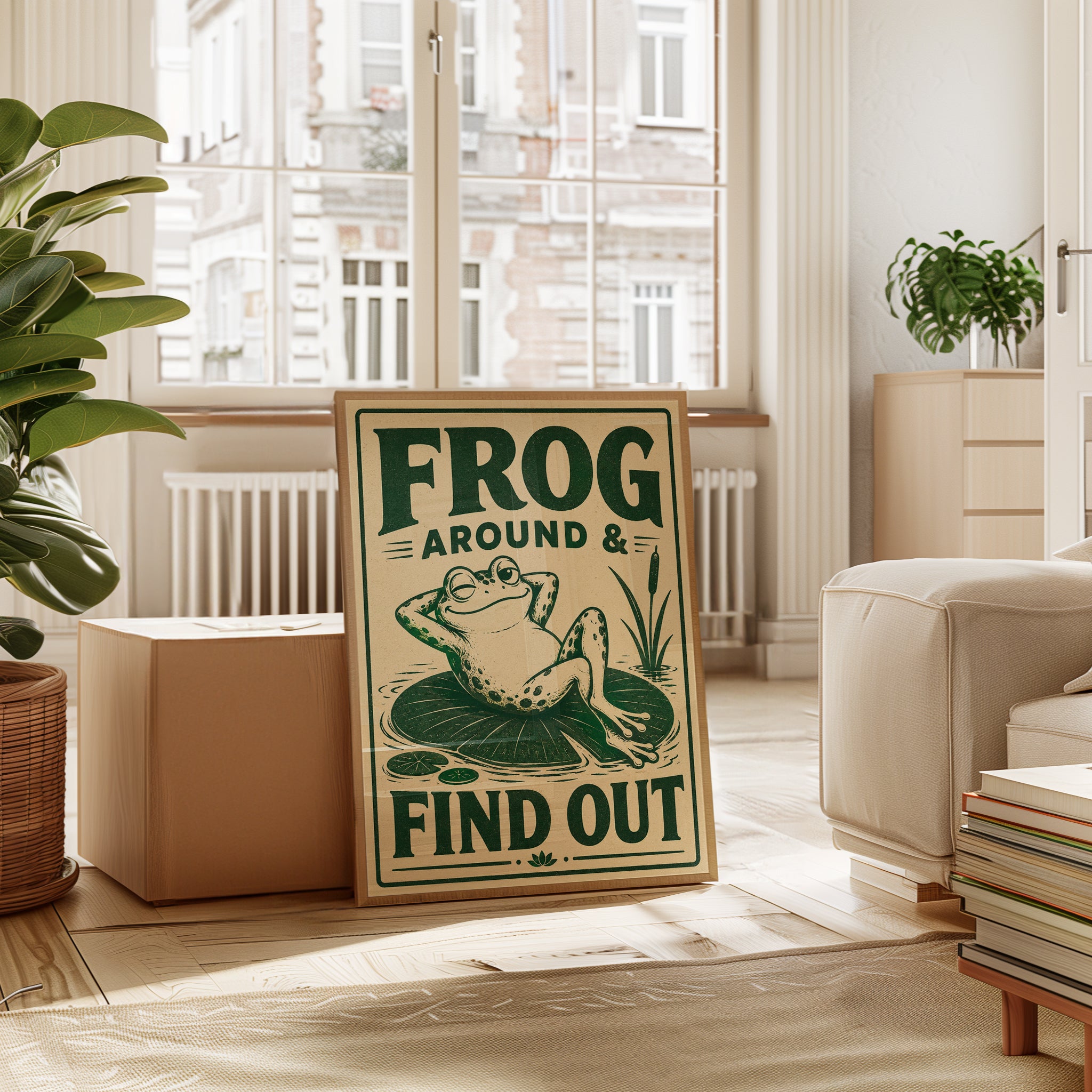 Frog Art Print: Vintage Cottagecore Decor (Kitchen or Bathroom) - interior