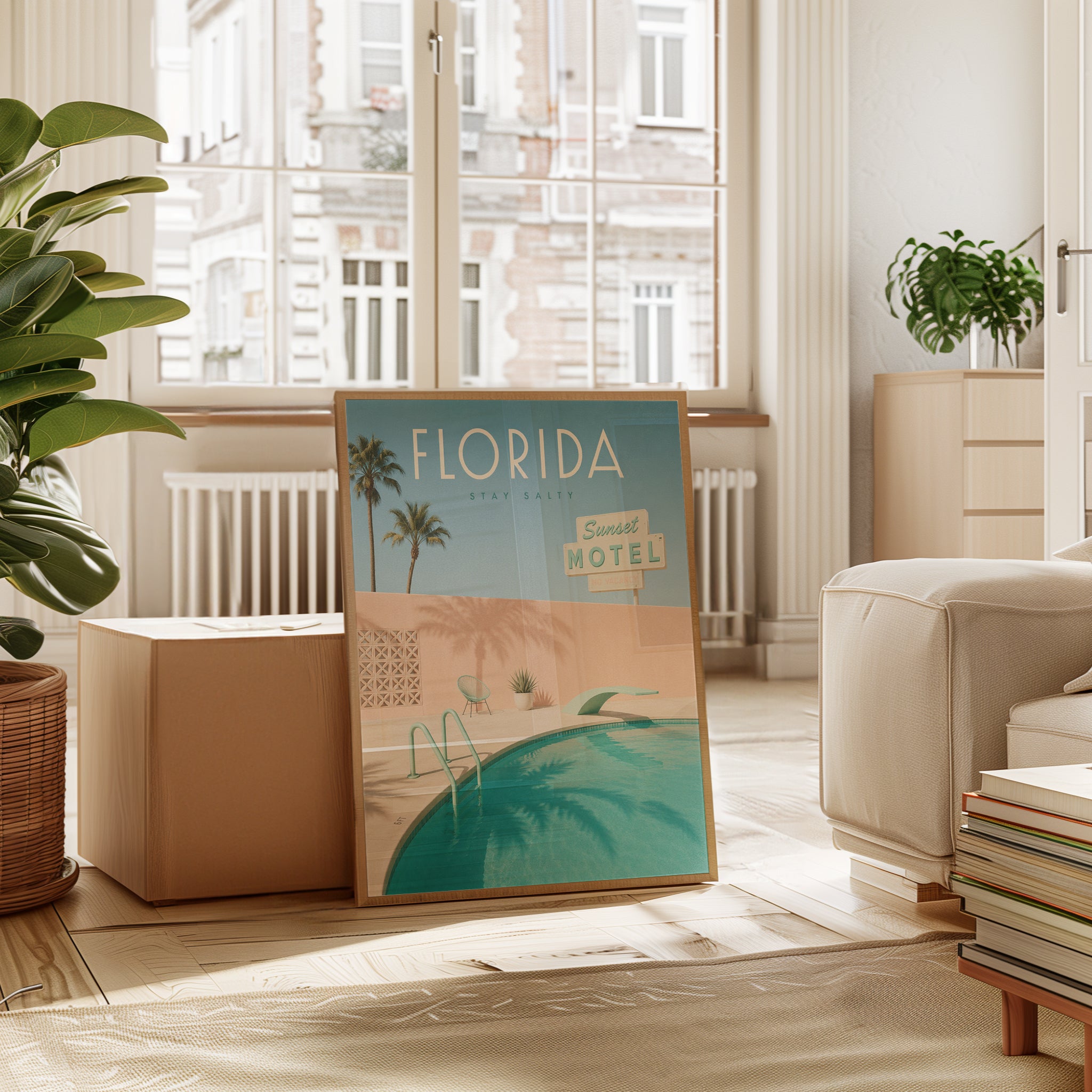 Florida Travel Poster – Vintage Beach Print - interior
