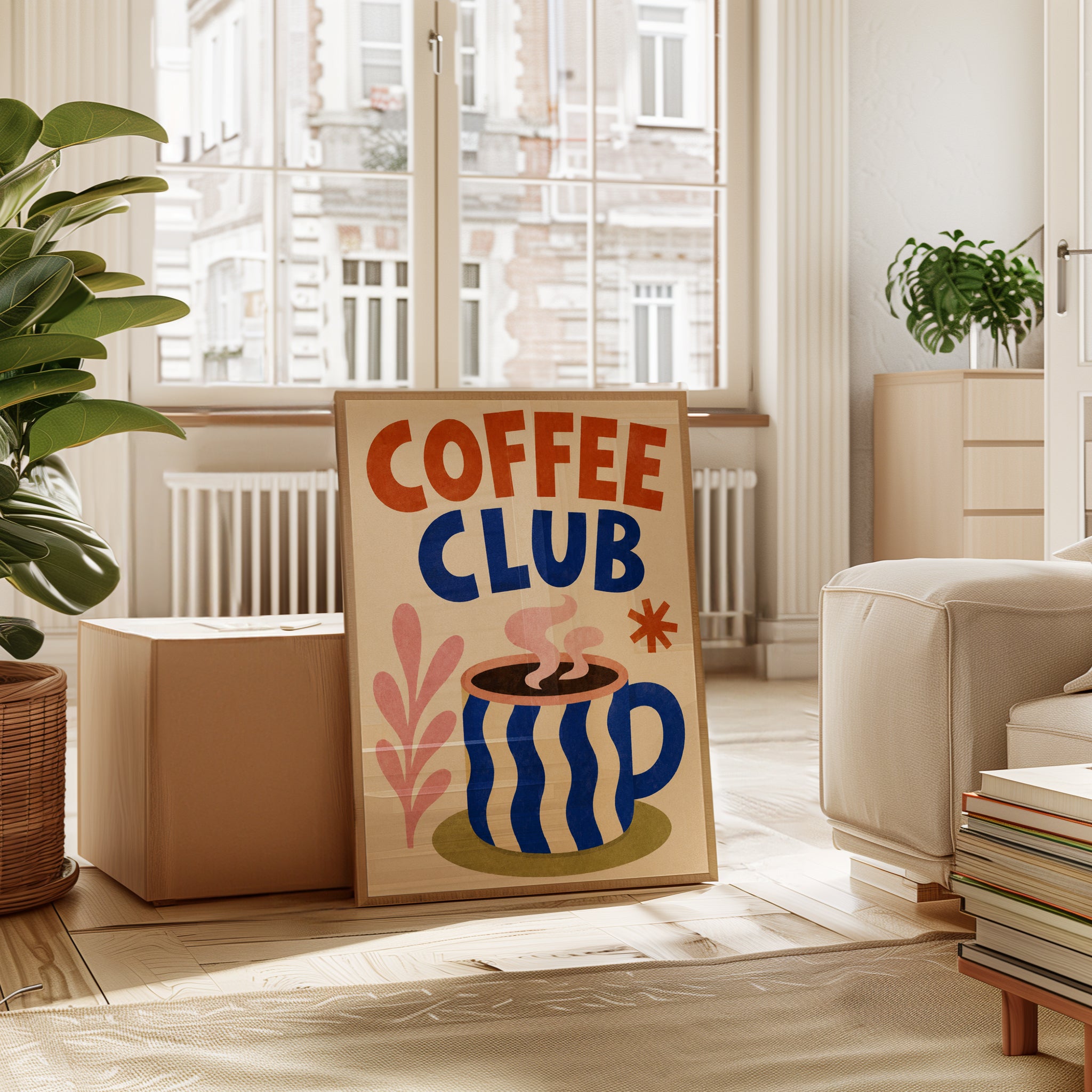 Coffee Bar Wall Art – Retro Kitchen Print - interior