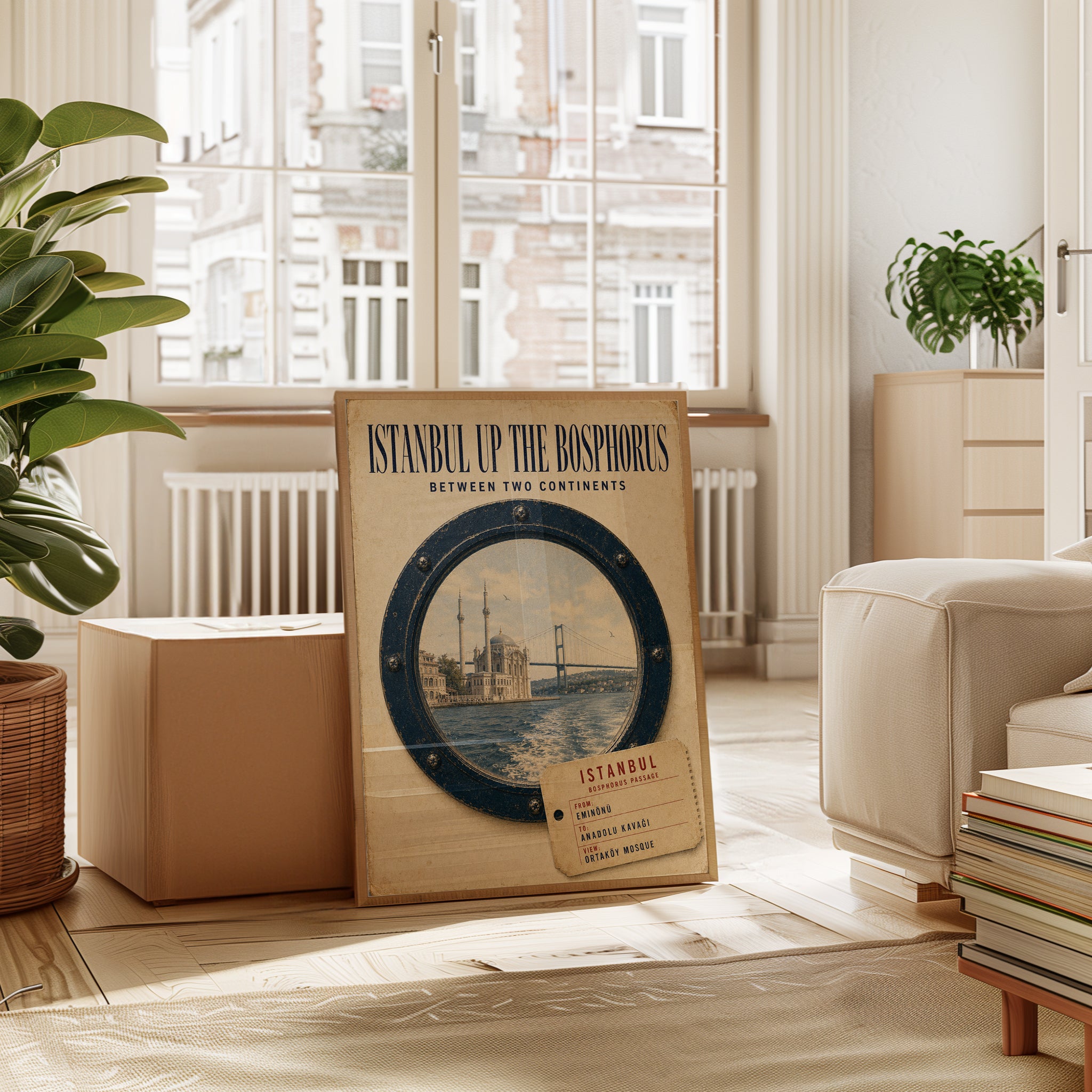 Istanbul Travel Poster – Bosphorus Wall Art - interior