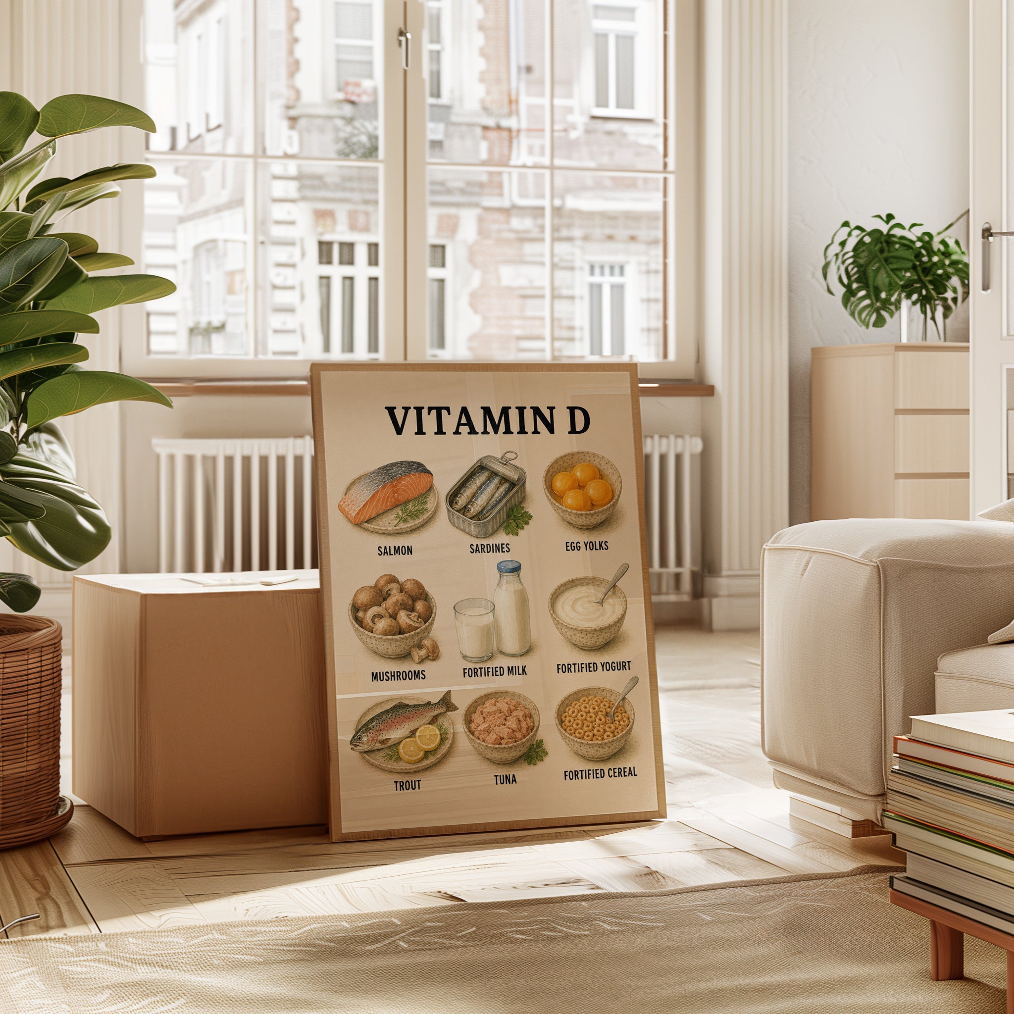 Vitamin D Foods Poster – Kitchen Wall Art - interior