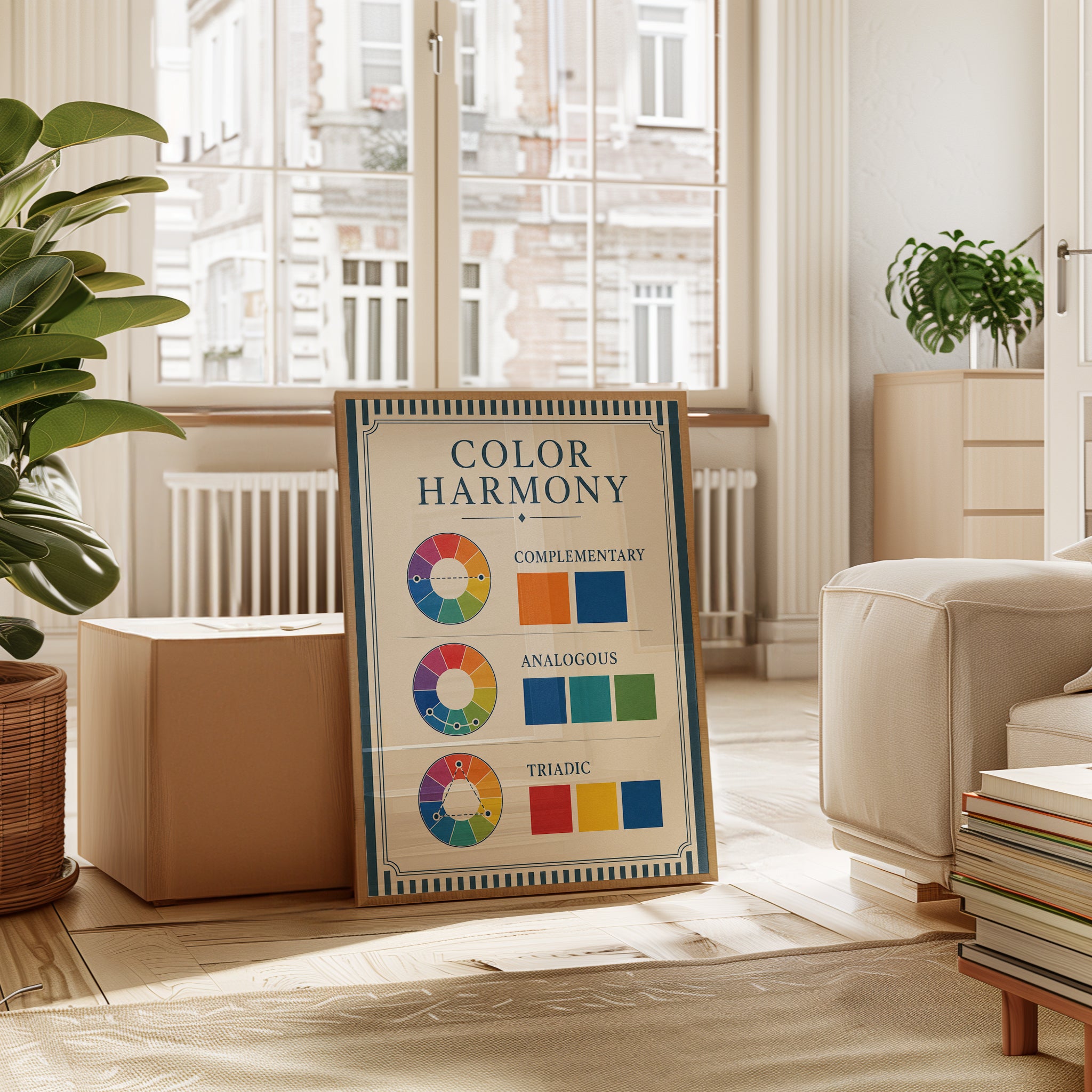 Color Harmony Chart Art Print: Vintage Color Theory Guide - interior