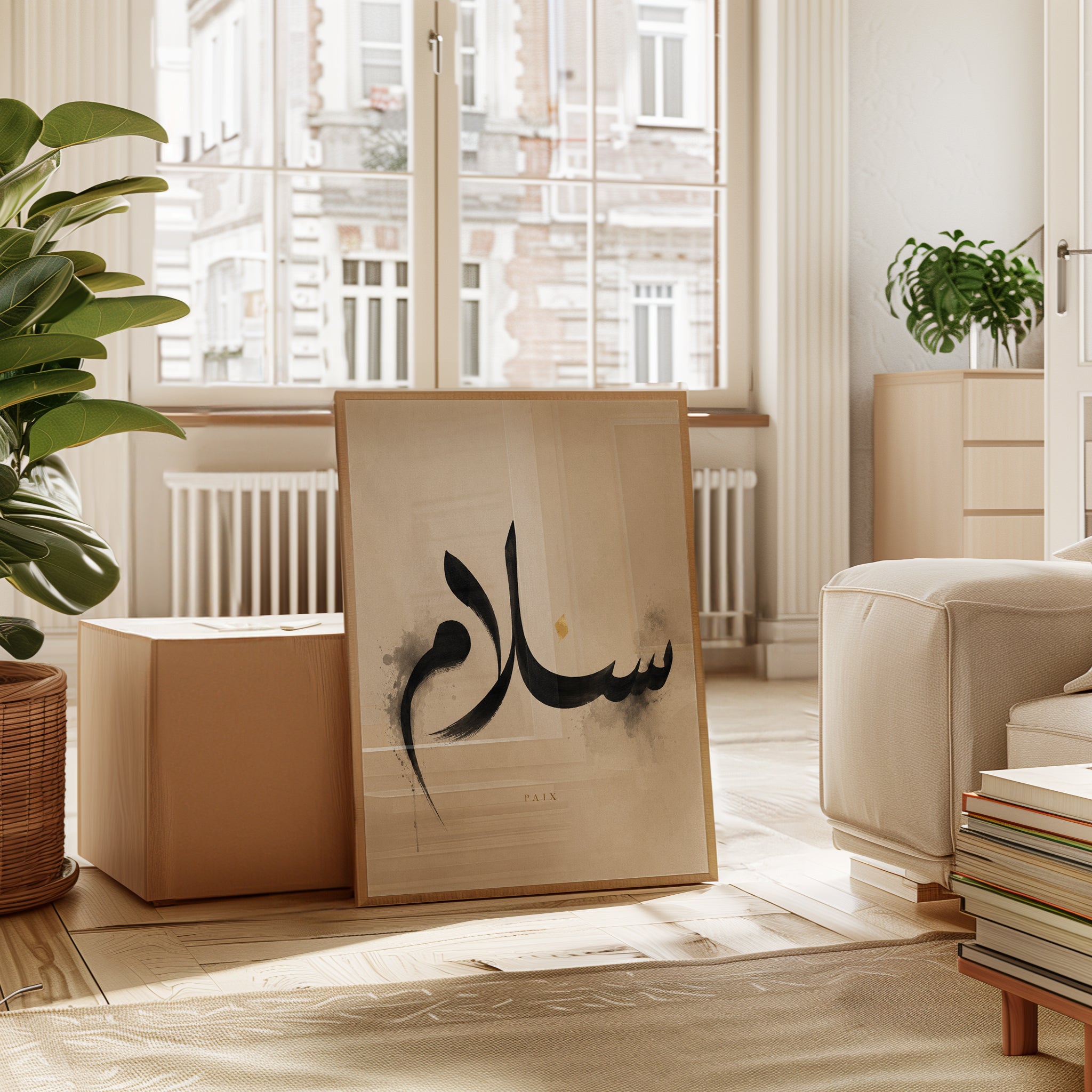 Islamic Calligraphy Wall Art – Salam Peace Print - interior