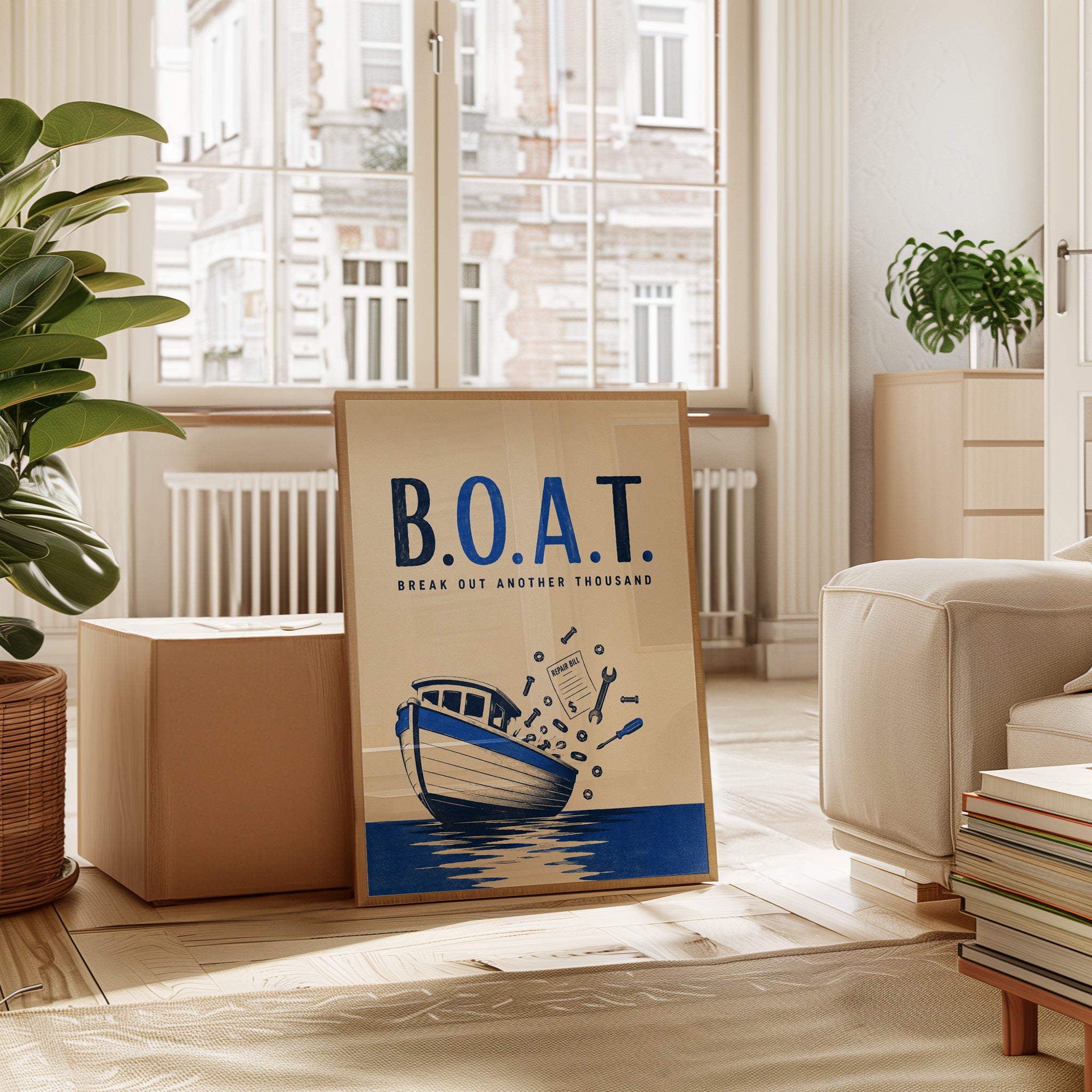Boat Wall Art – Nautical Typography Print - interior