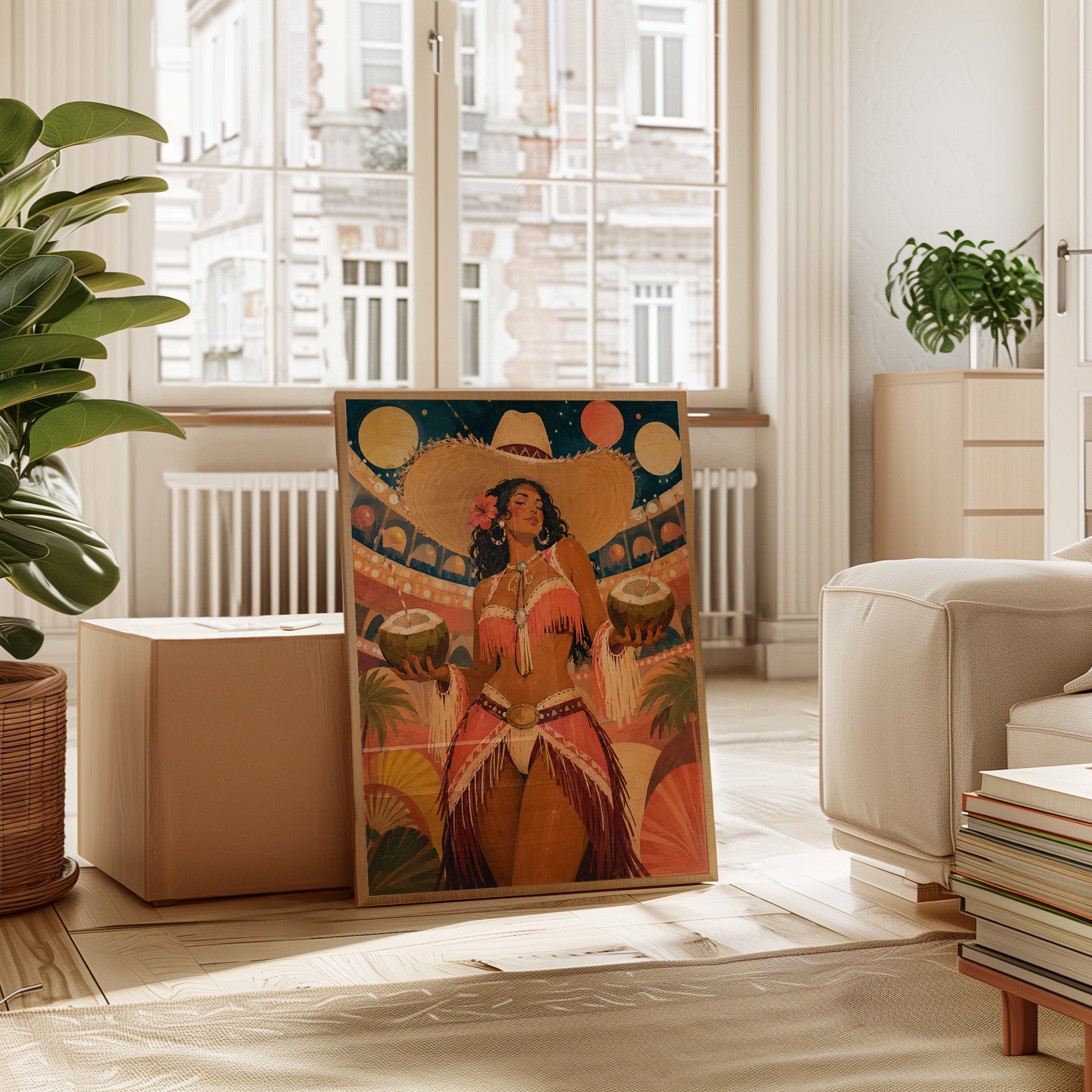 Mexican Fiesta Wall Art – Folk Art Woman Print - interior