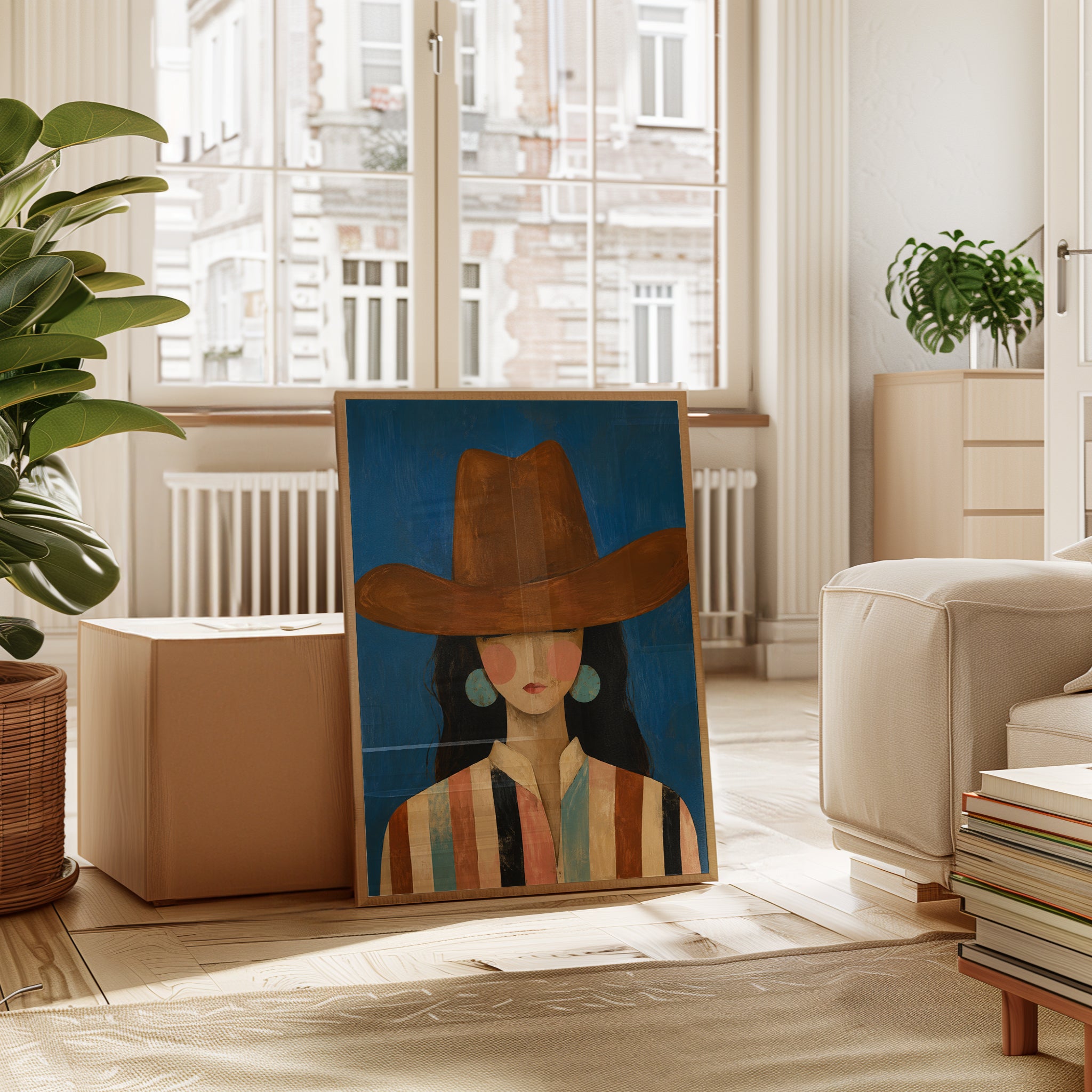 Cowgirl Wall Art – Western Portrait Print - interior