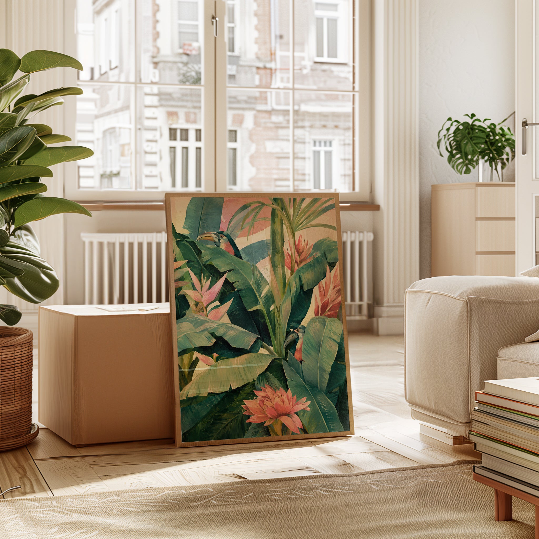 Tropical Bird Wall Art – Botanical Print - interior
