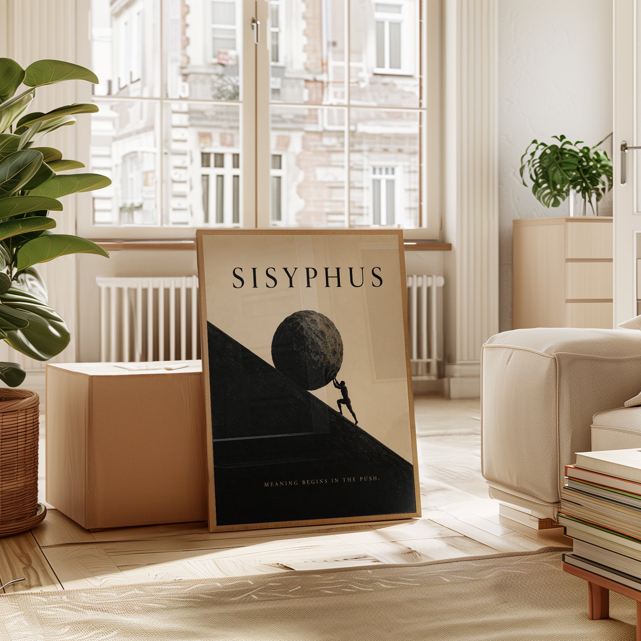Sisyphus Wall Art – Greek Mythology Print - interior