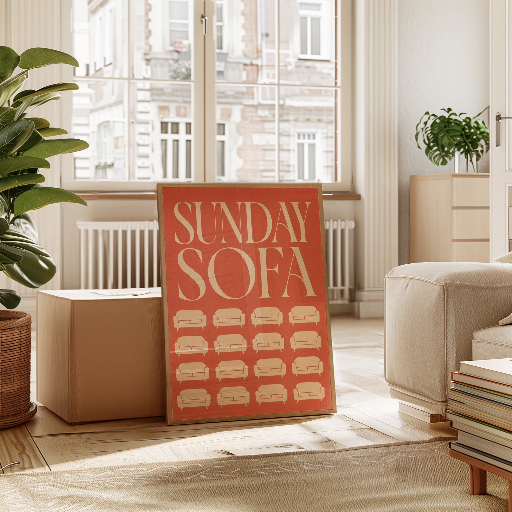 Sunday Sofa Typography Print - interior