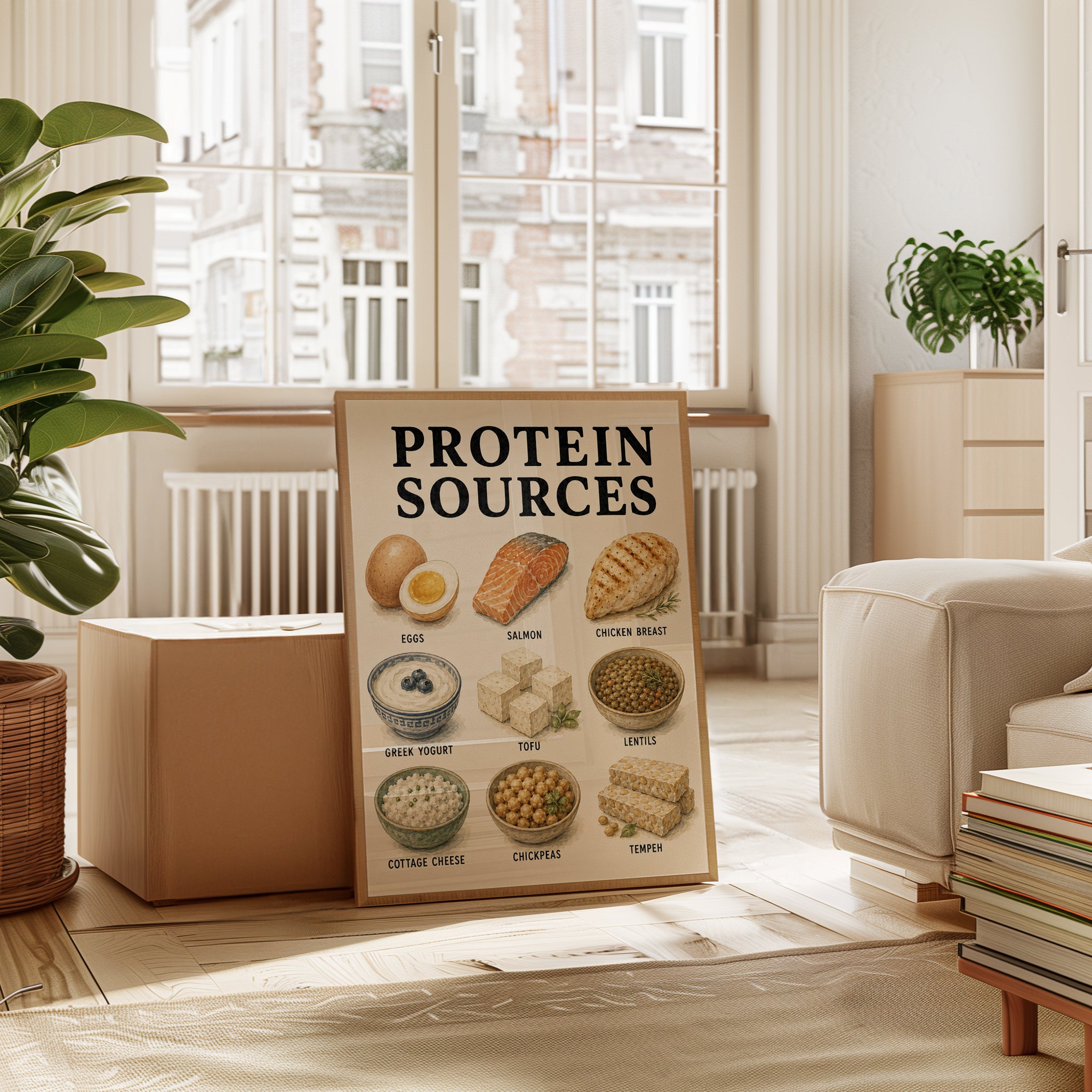 Protein Sources Poster – Kitchen Wall Art - interior