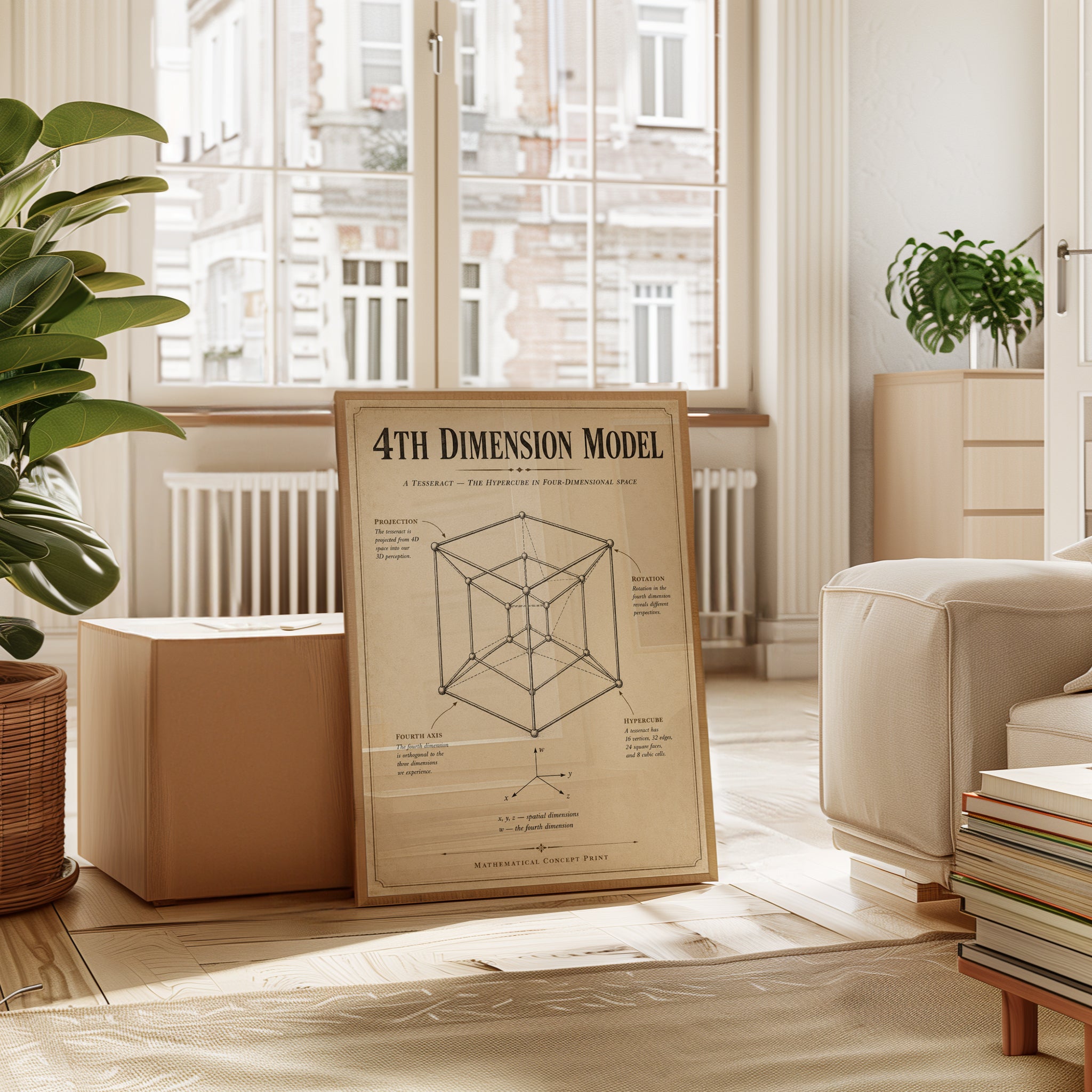 Geometric Wall Art – Hypercube Print - interior