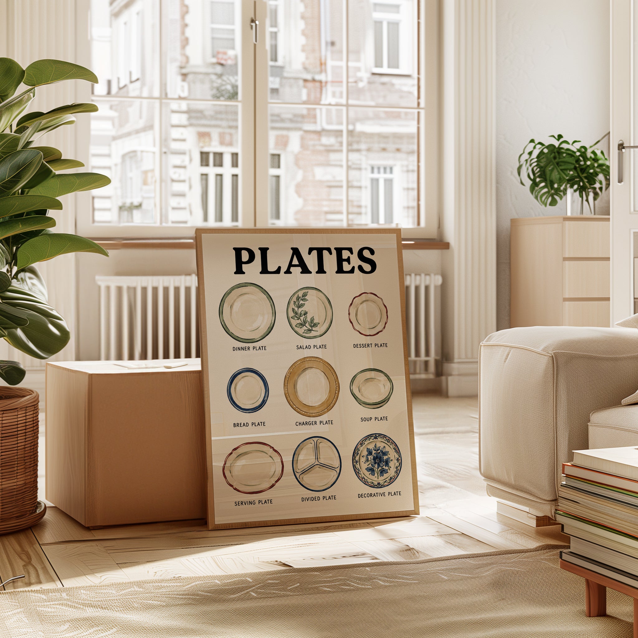 Kitchen Wall Art – Plate Types Poster - interior