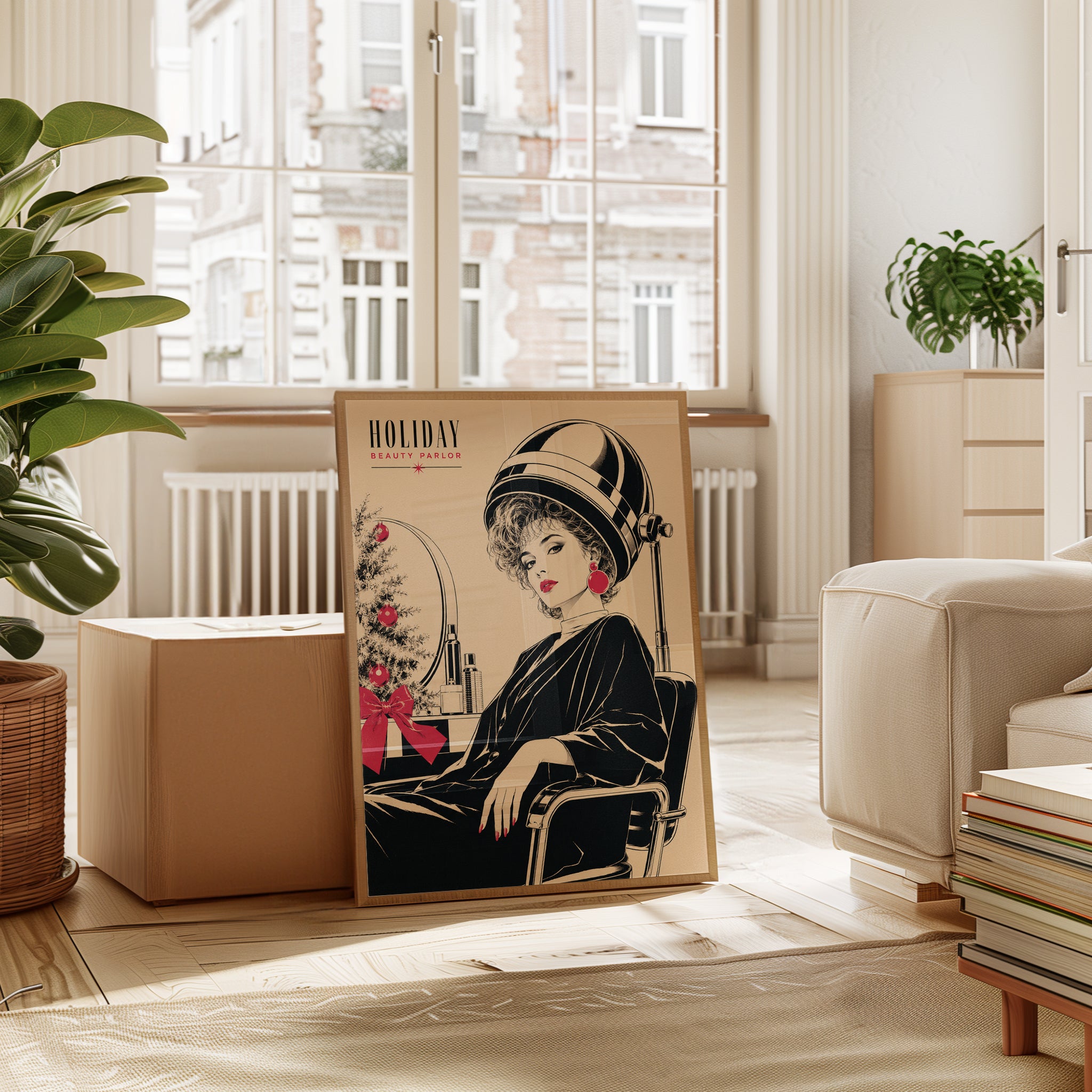 Vintage Beauty Salon Poster: Retro Fashion Art Print - interior