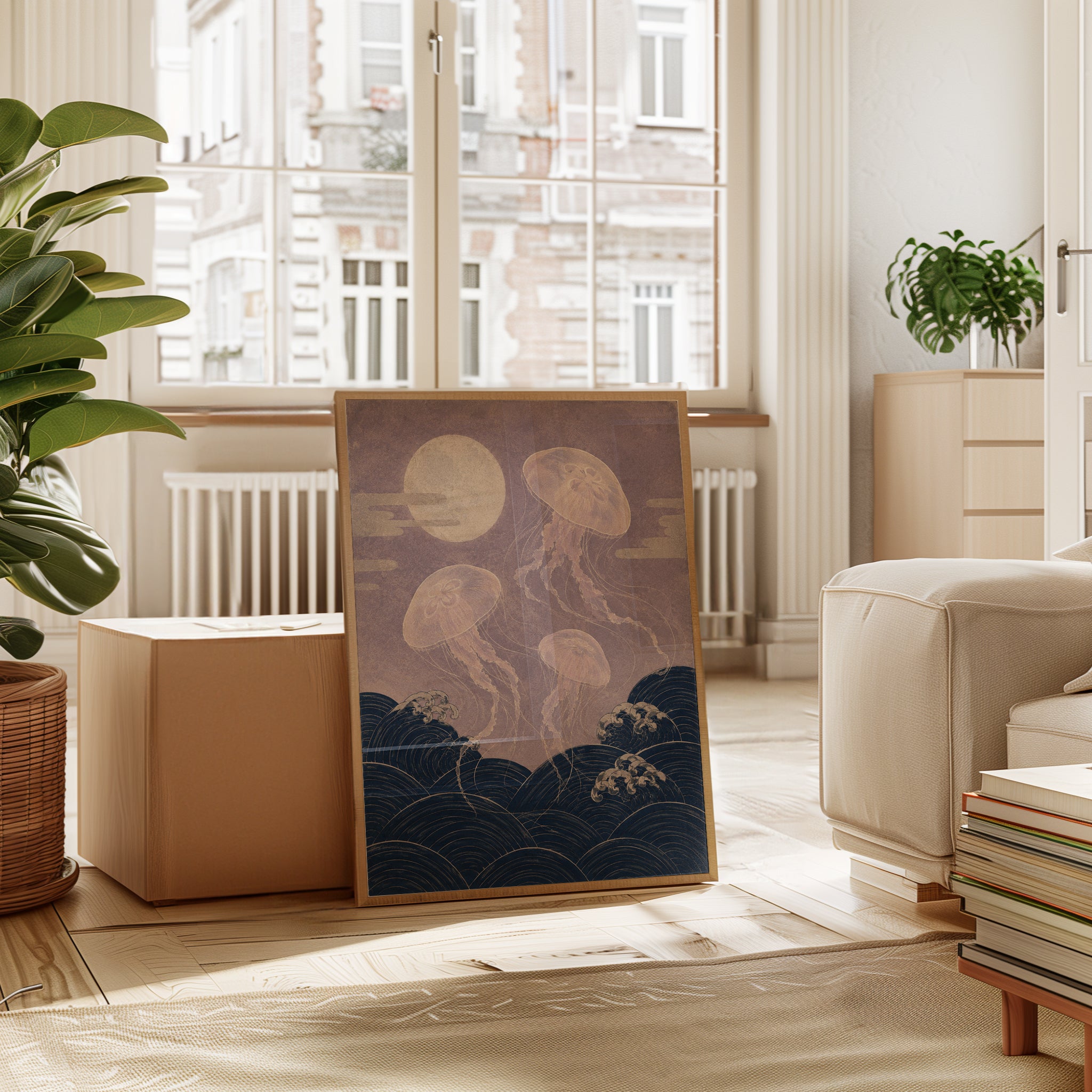 Vintage Japanese Jellyfish Print - interior