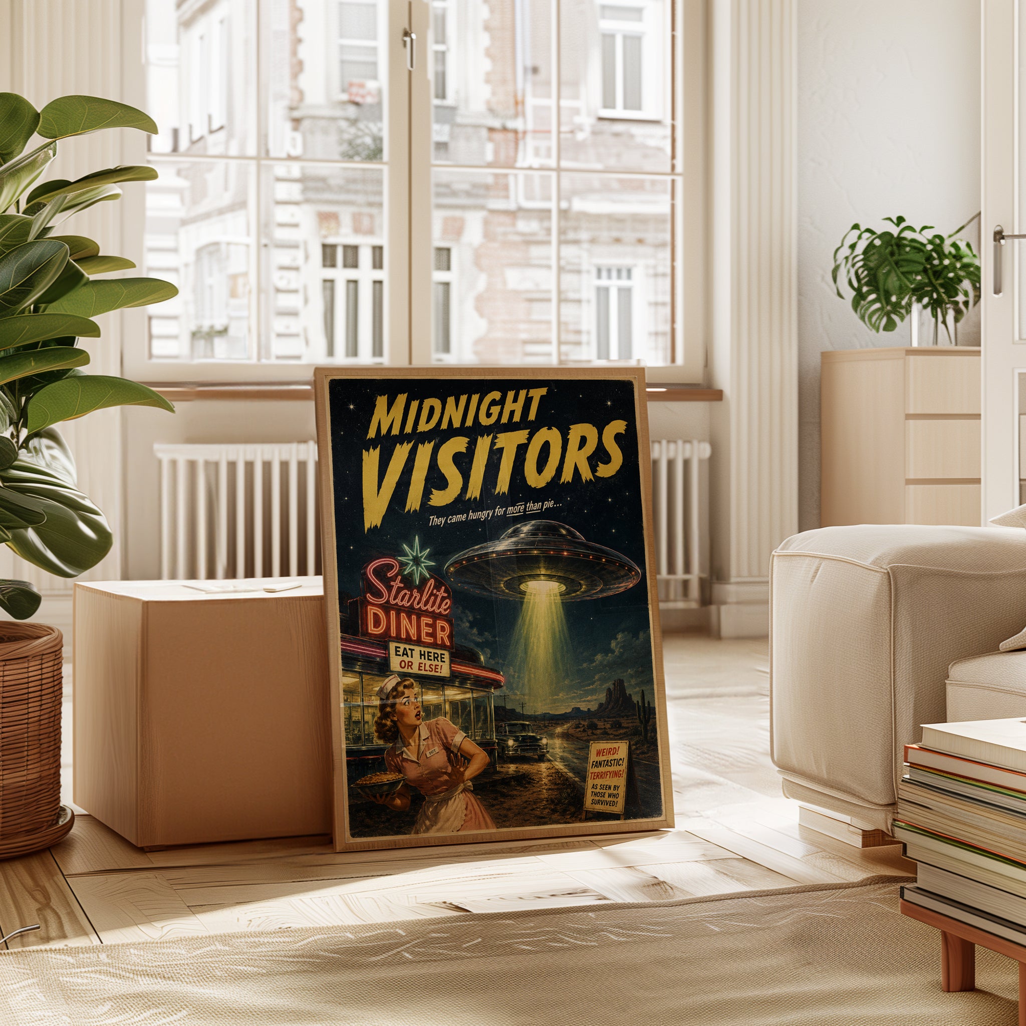 Retro Diner Wall Art – UFO Poster - interior
