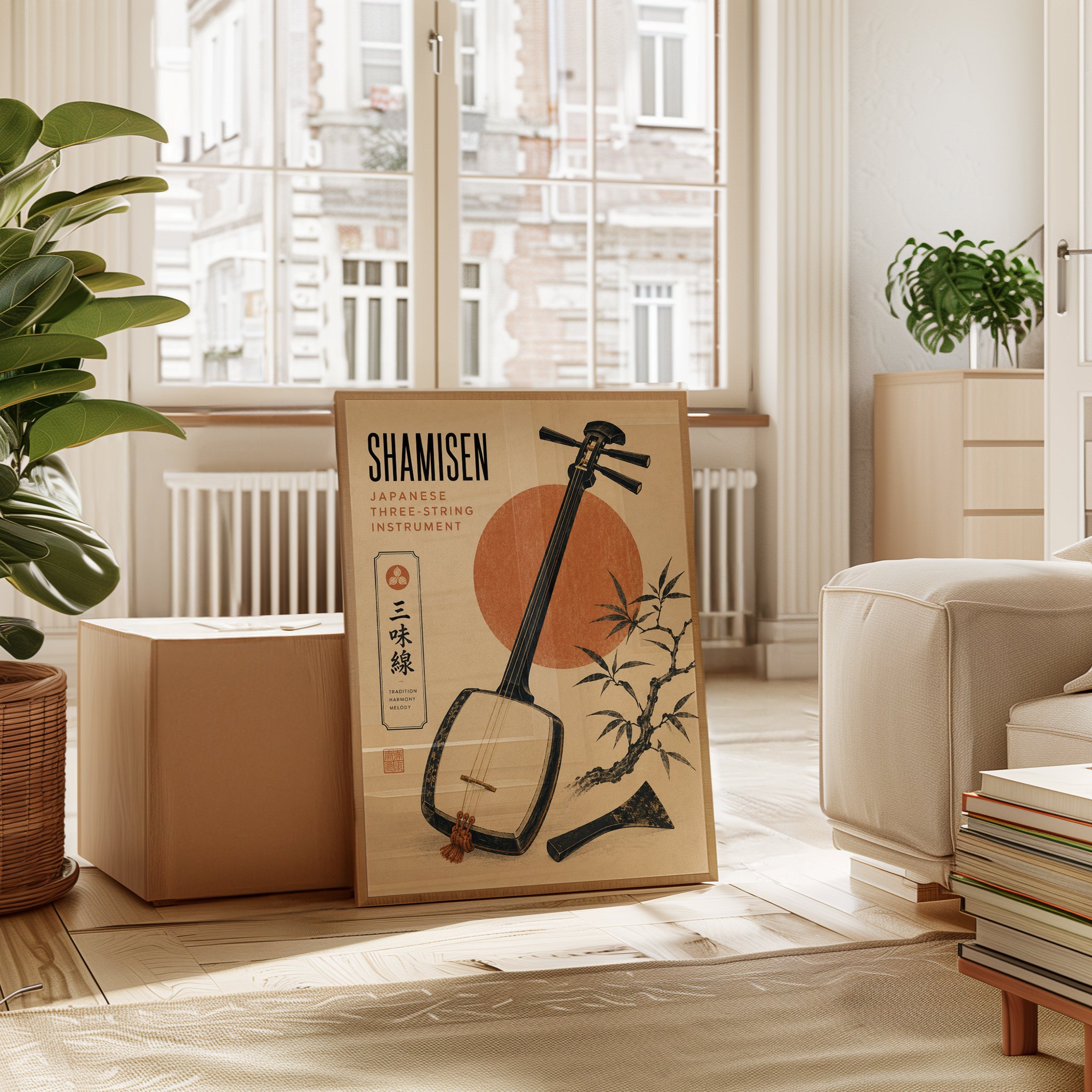 Japanese Instrument Poster – Shamisen Wall Art - interior