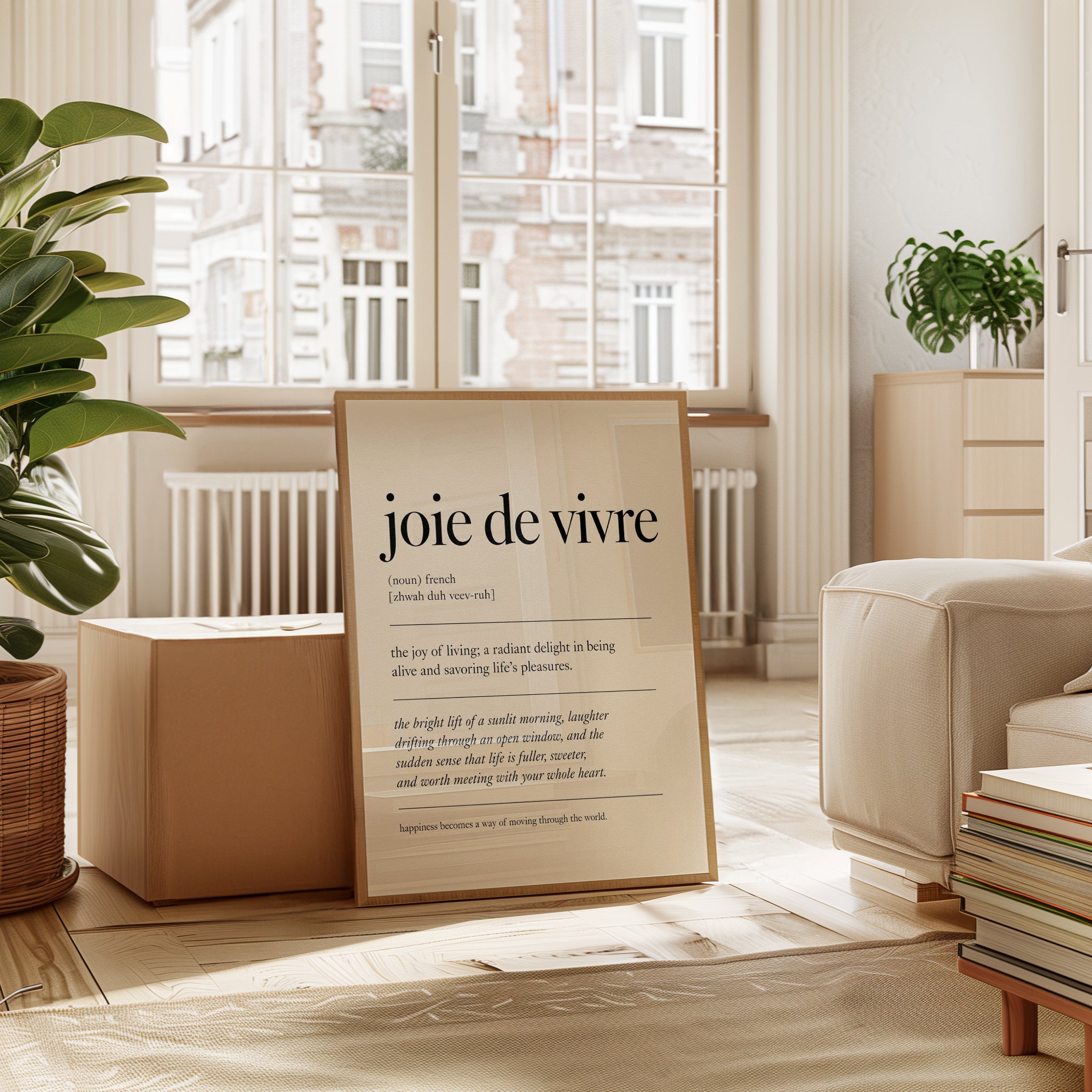 Typography Wall Art: Joie de Vivre French Quote - interior