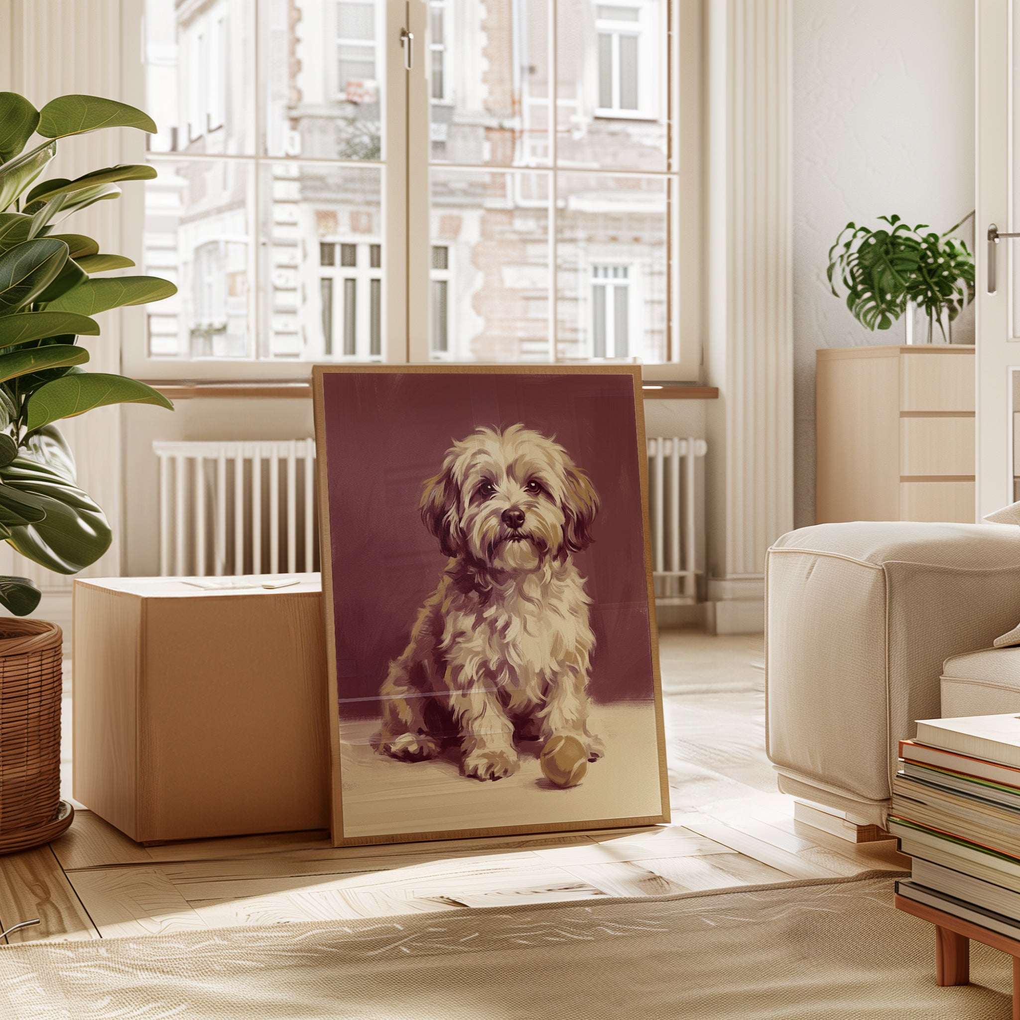 Havanese Dog Portrait: Vintage Style Pet Art Print - interior