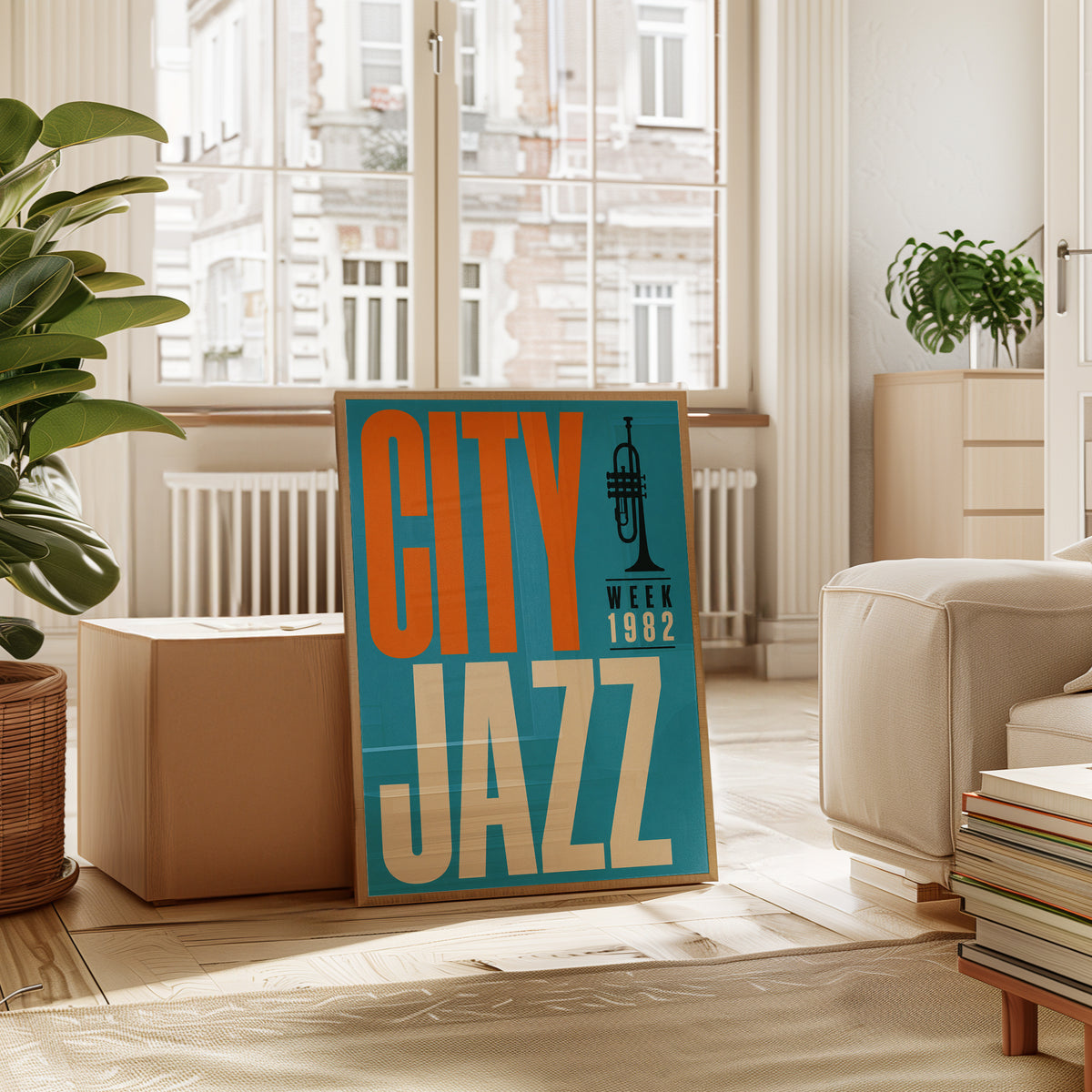 Jazz Festival Poster: Retro City Design - interior