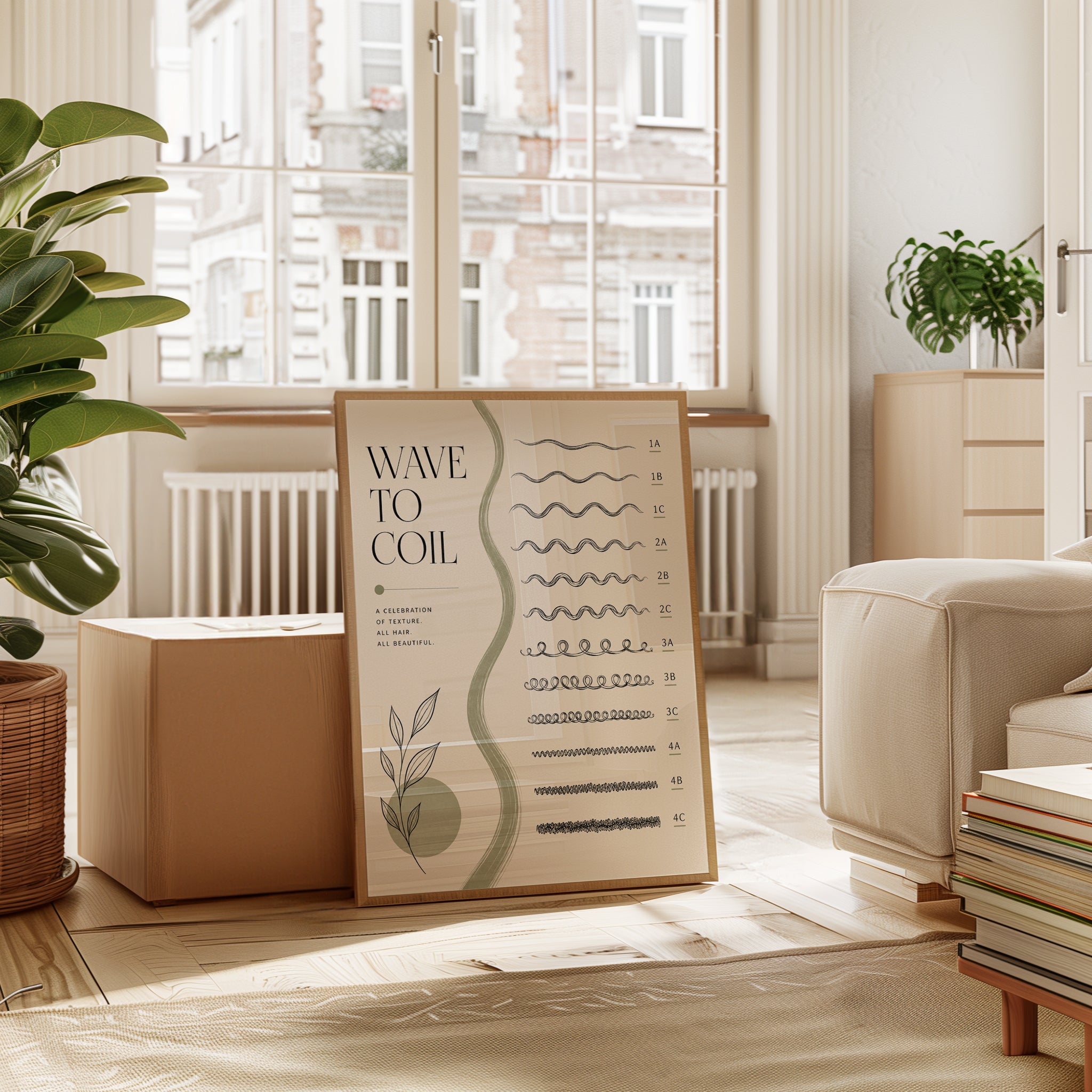 Natural Hair Type Chart Poster - interior