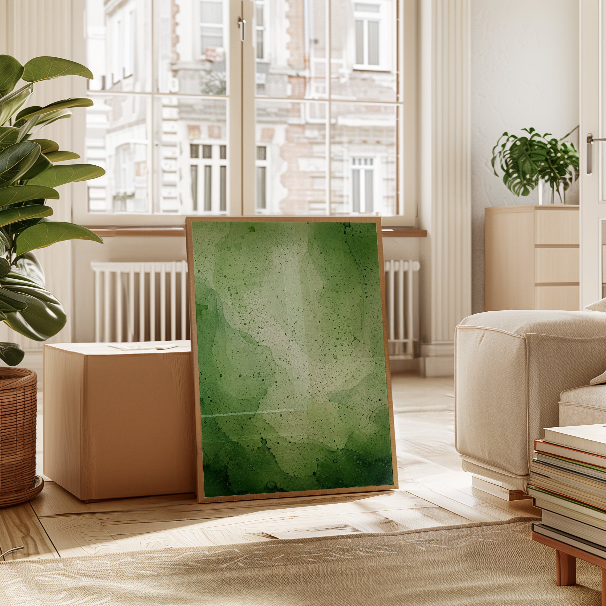 Green Watercolor Wall Art - interior