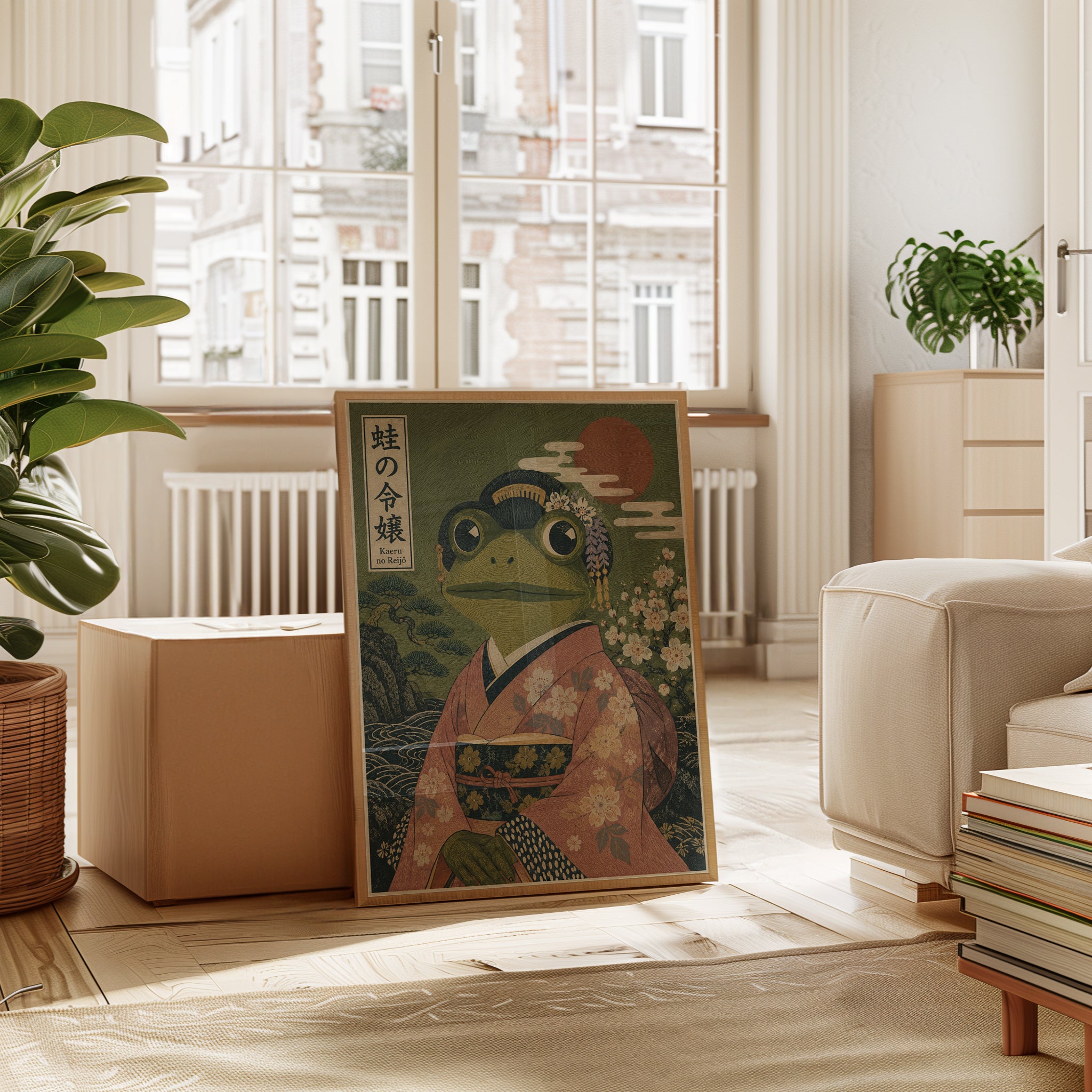Japanese Frog Print – Ukiyo-e Wall Art - interior