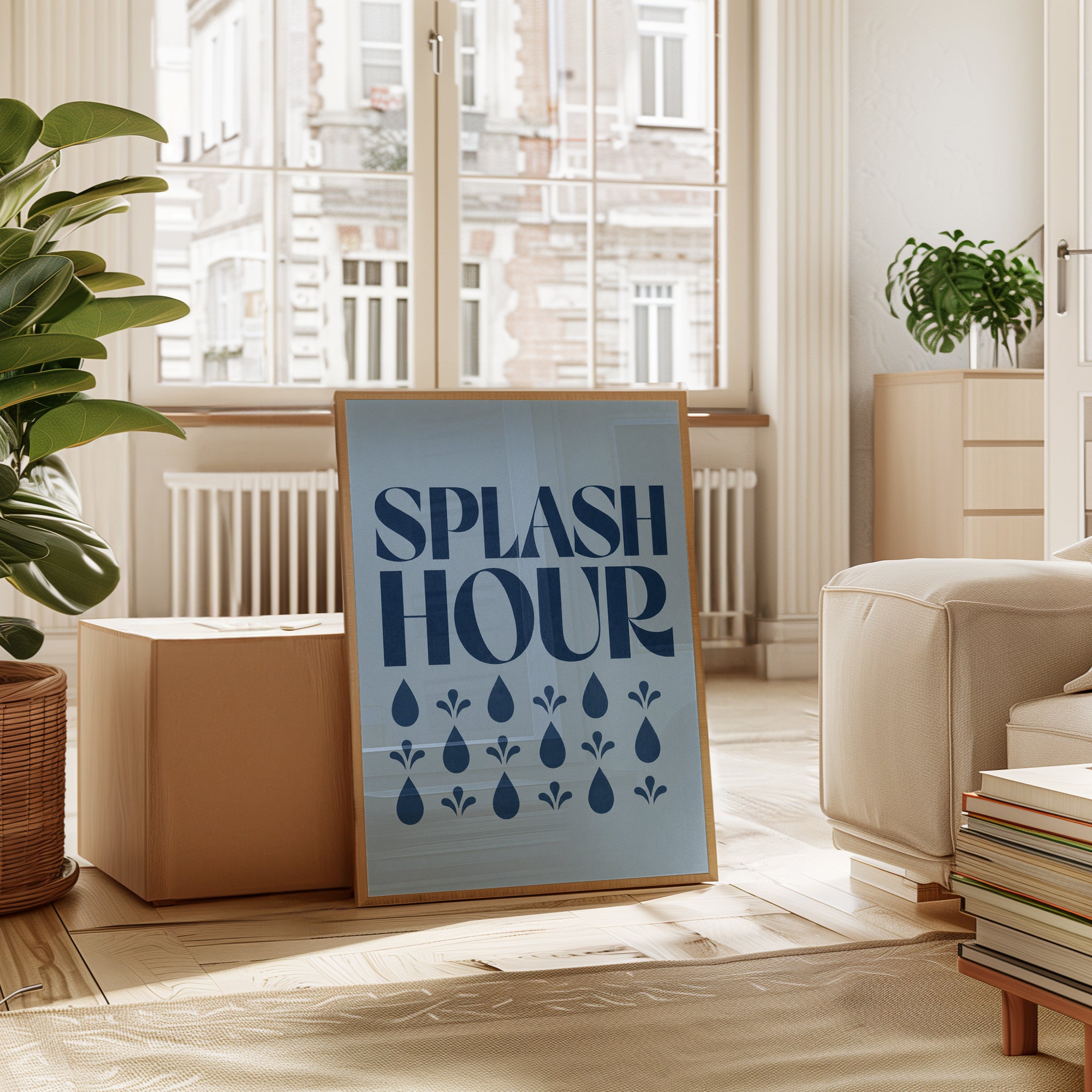 Bathroom Wall Art: Splash Hour Typography - interior