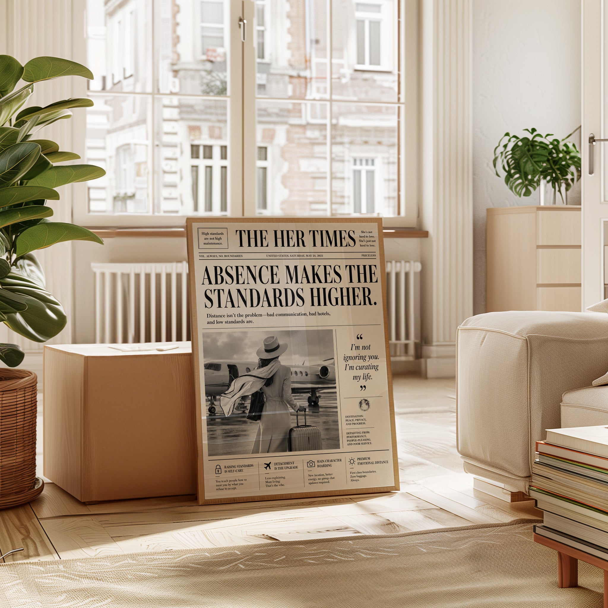 Vintage Fashion Newspaper Print: Feminine Wall Art - interior