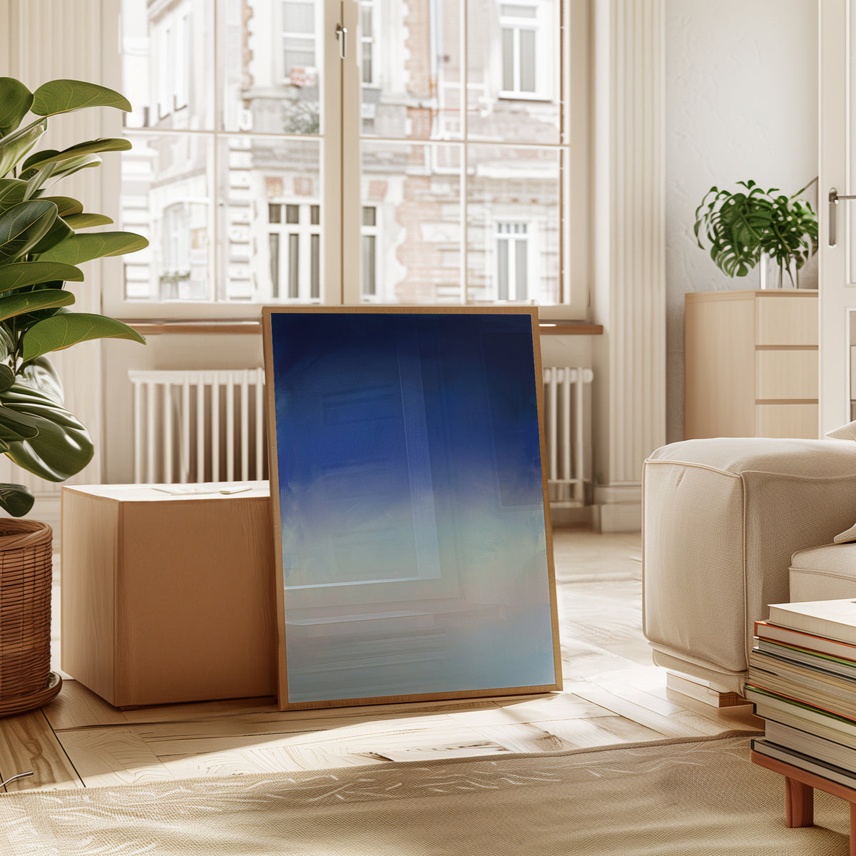 Blue Gradient Sky Print — Soft Ombre Abstract - interior