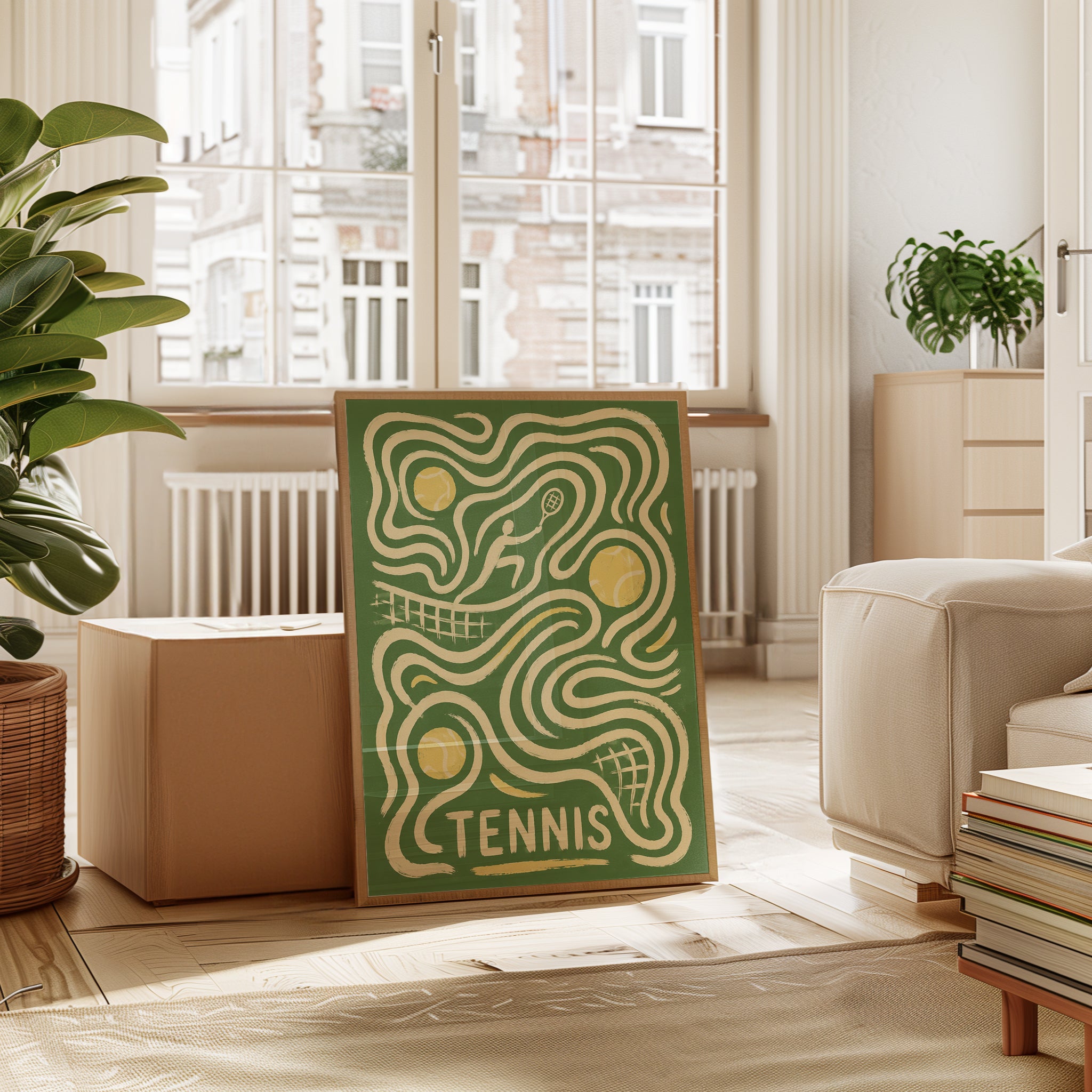Tennis Wall Art – Retro Sports Poster - interior