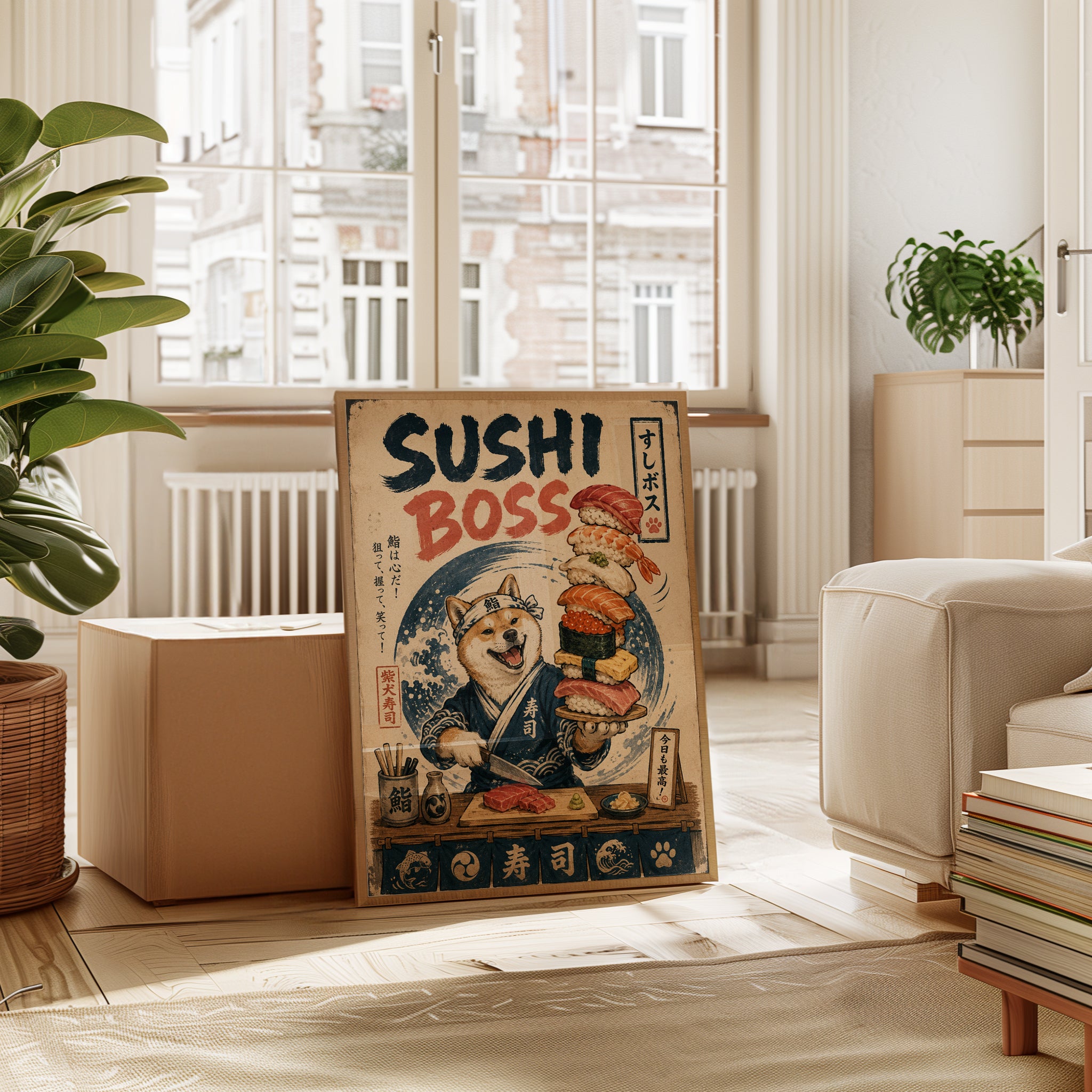Sushi Restaurant Poster – Japanese Dog Wall Art - interior
