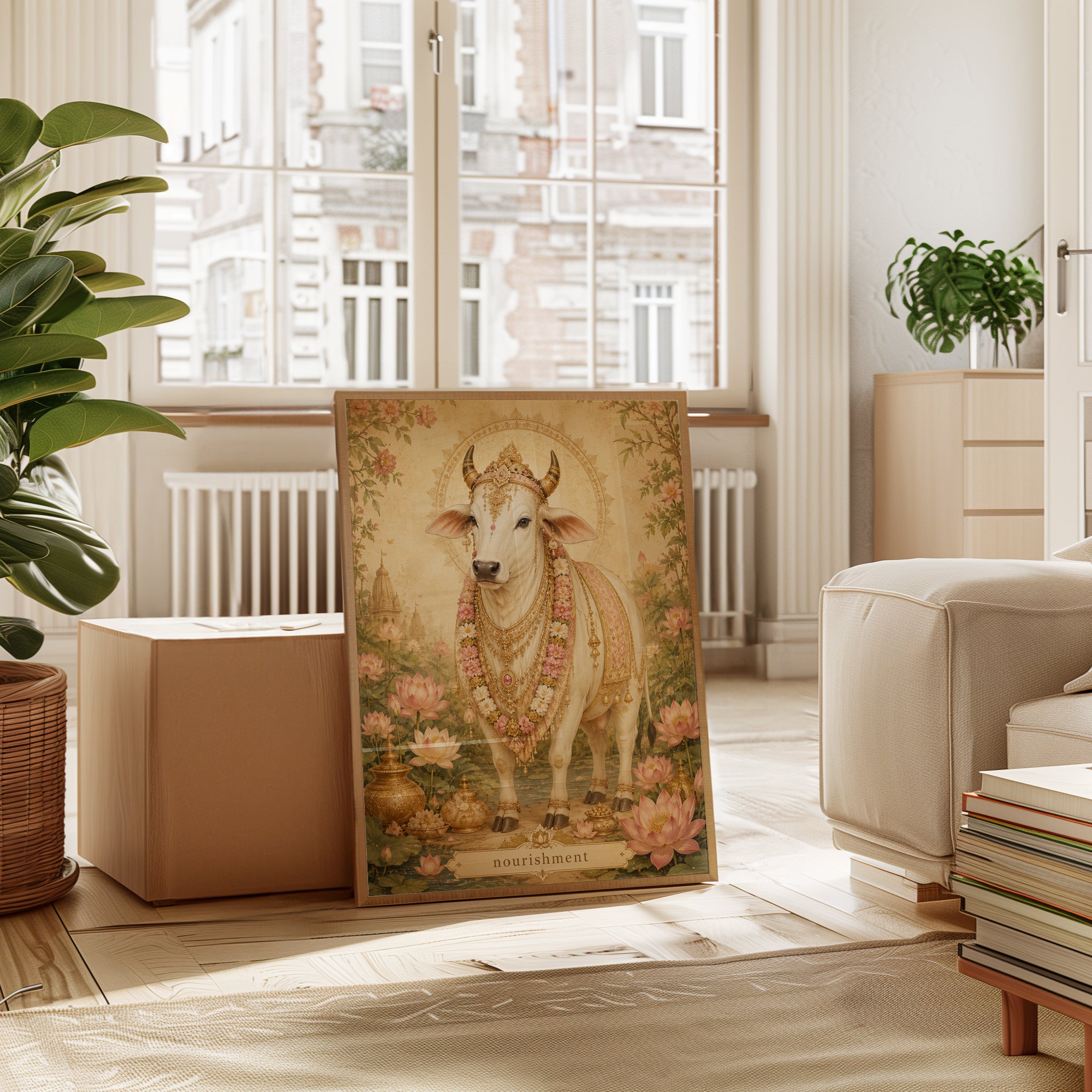 Sacred Cow Lotus Flower Print - interior