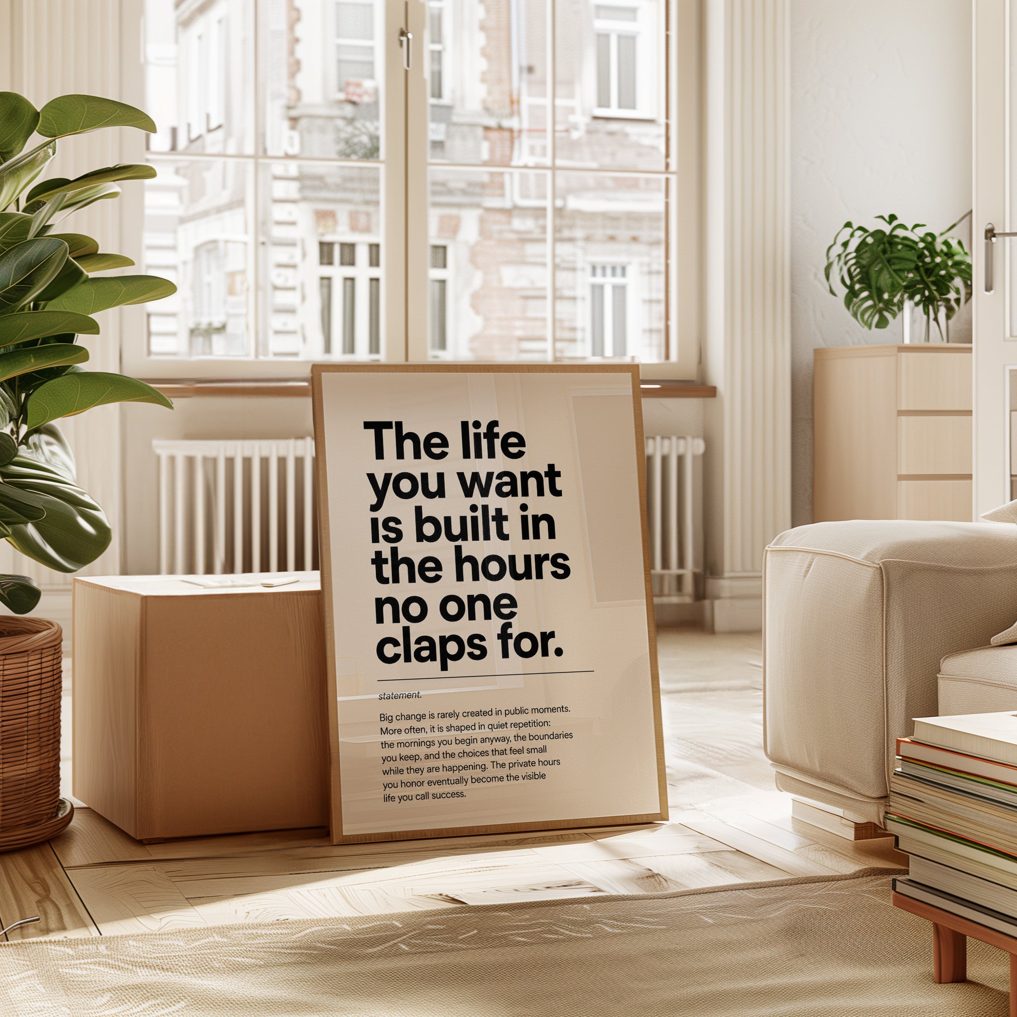 Motivational Typography Print: Life You Want Quote - interior