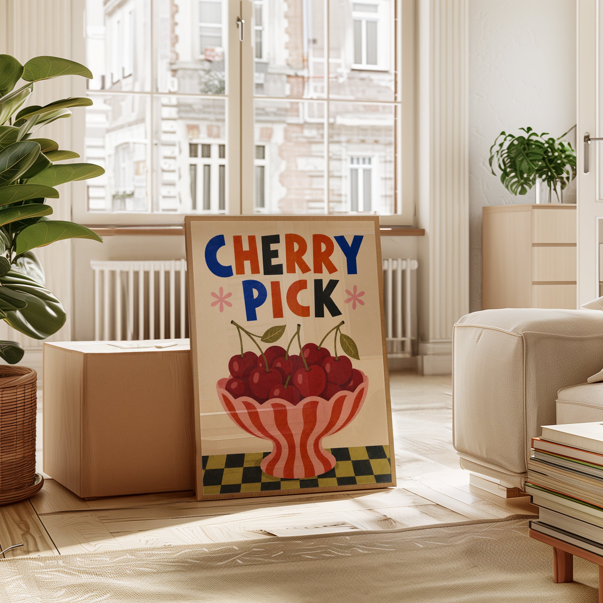 Retro Kitchen Wall Art – Cherry Print - interior