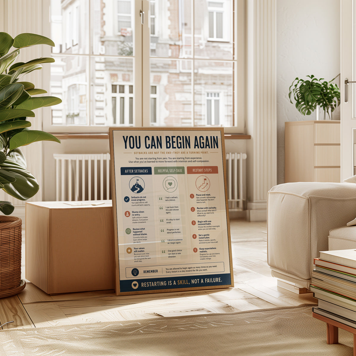 You Can Begin Again Print - interior