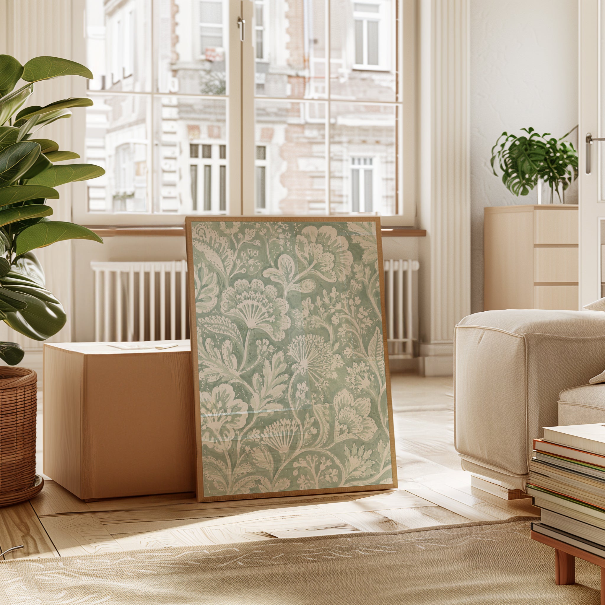 Sage Green Floral Print - interior