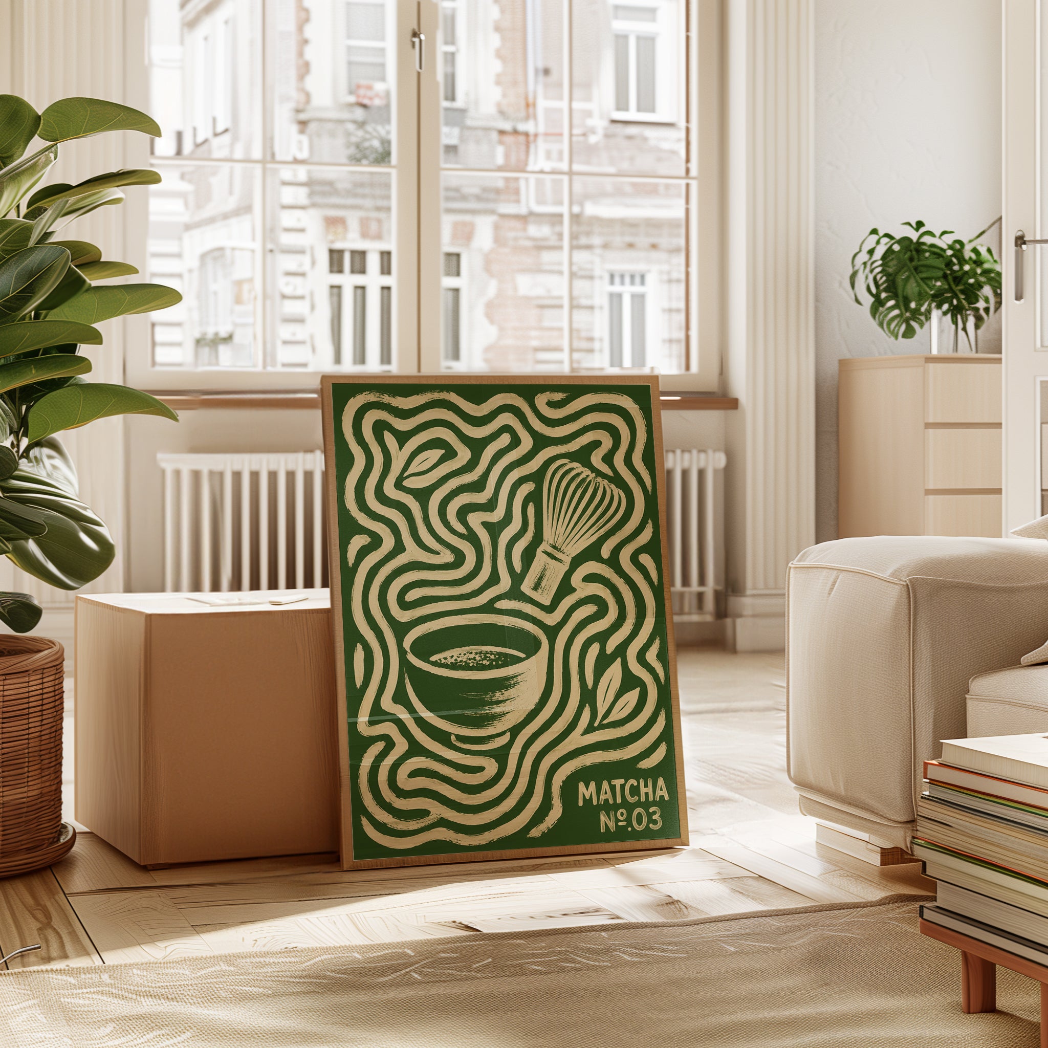 Matcha Wall Art – Retro Kitchen Print - interior