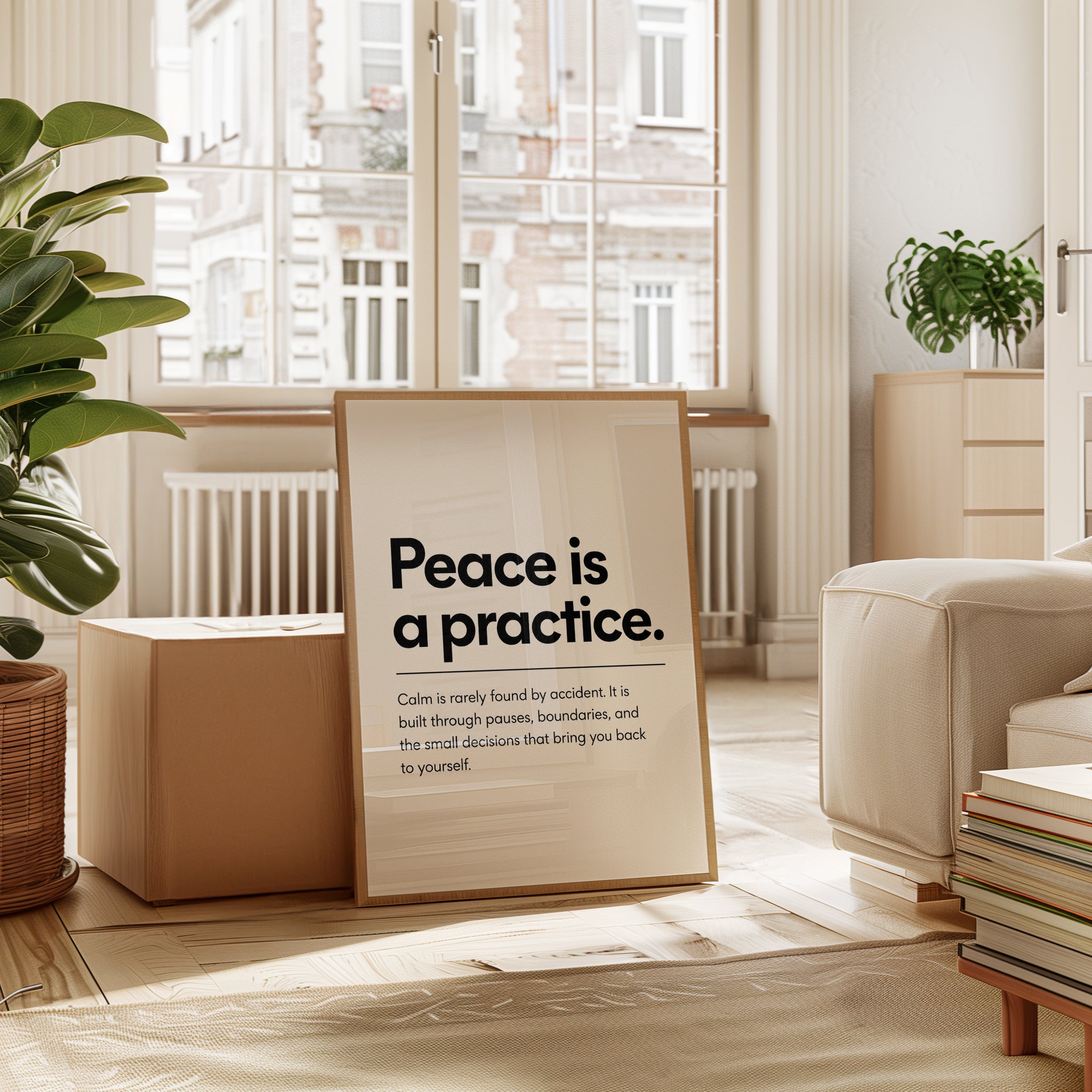 Typography Wall Art: Modern Minimalist Mindfulness Quote - interior